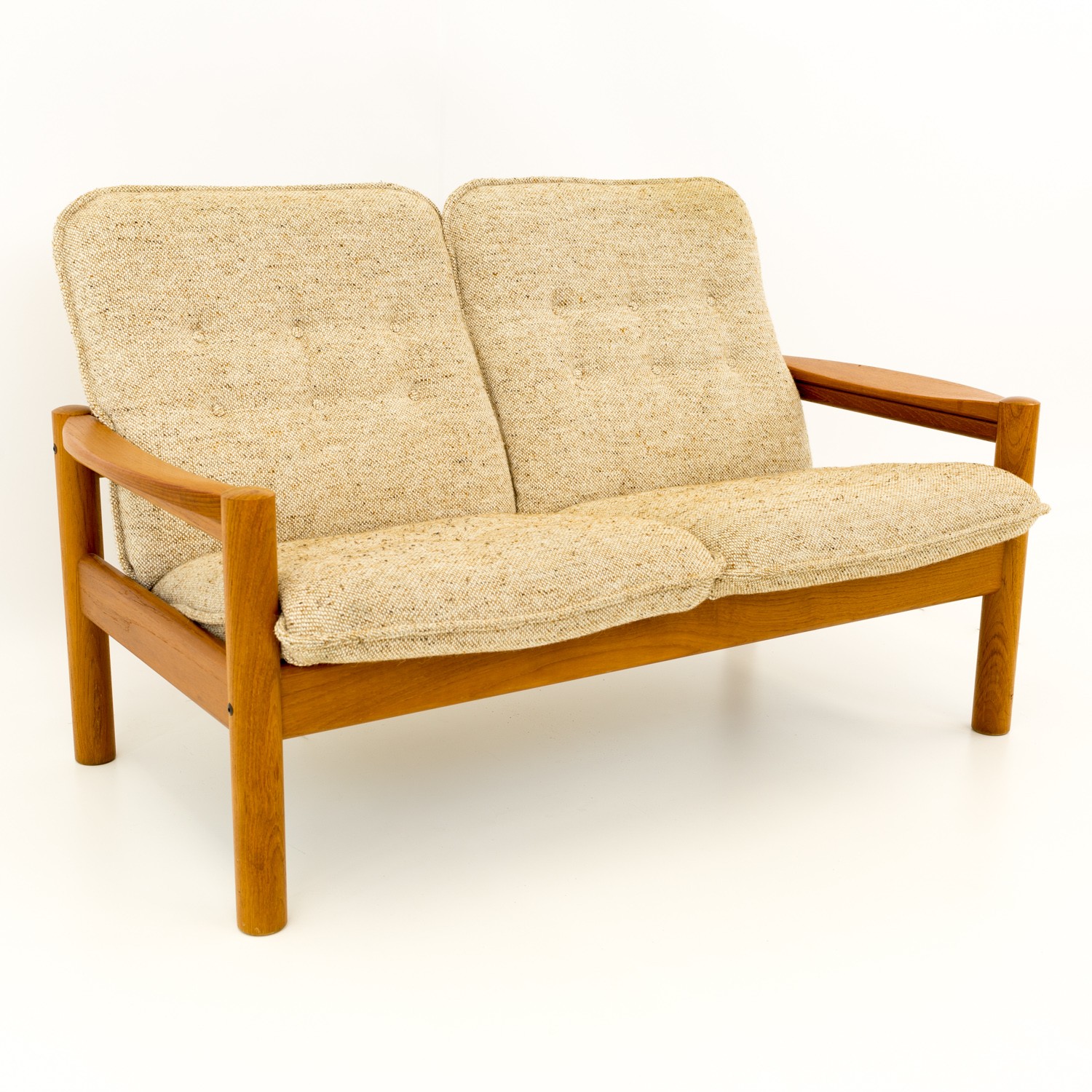 Tarm Stole Og Mobelfabrik Style Mid Century Teak Upholstered Sofa Settee by Domino Mobler