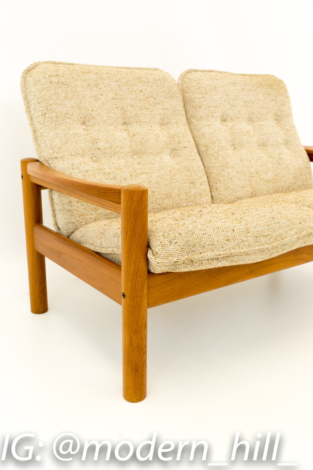 Tarm Stole Og Mobelfabrik Style Mid Century Teak Upholstered Sofa Settee by Domino Mobler