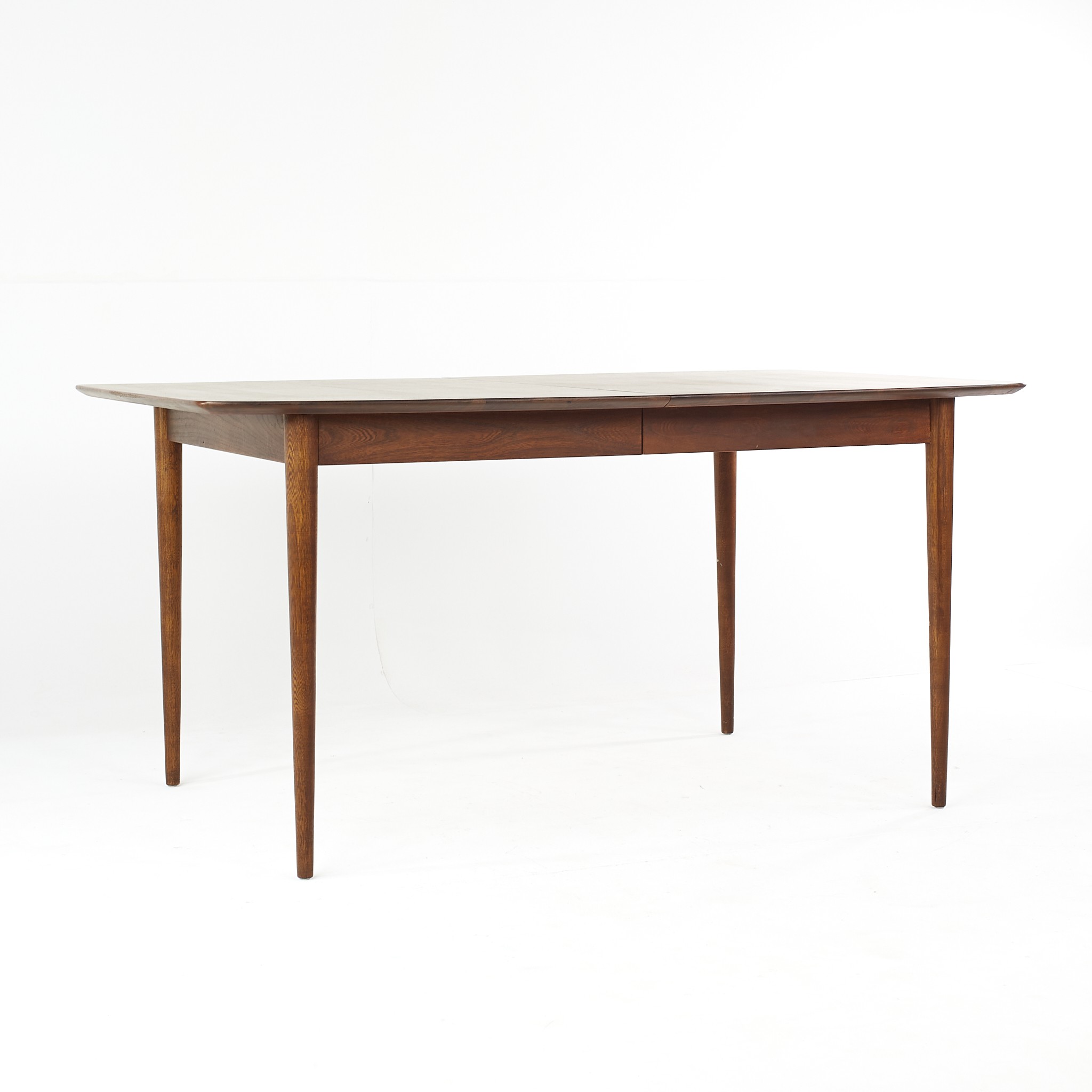 Merton Gershun for American of Martinsville Mid Century Walnut Expanding Dining Table with Inlay Including 3 Leaves