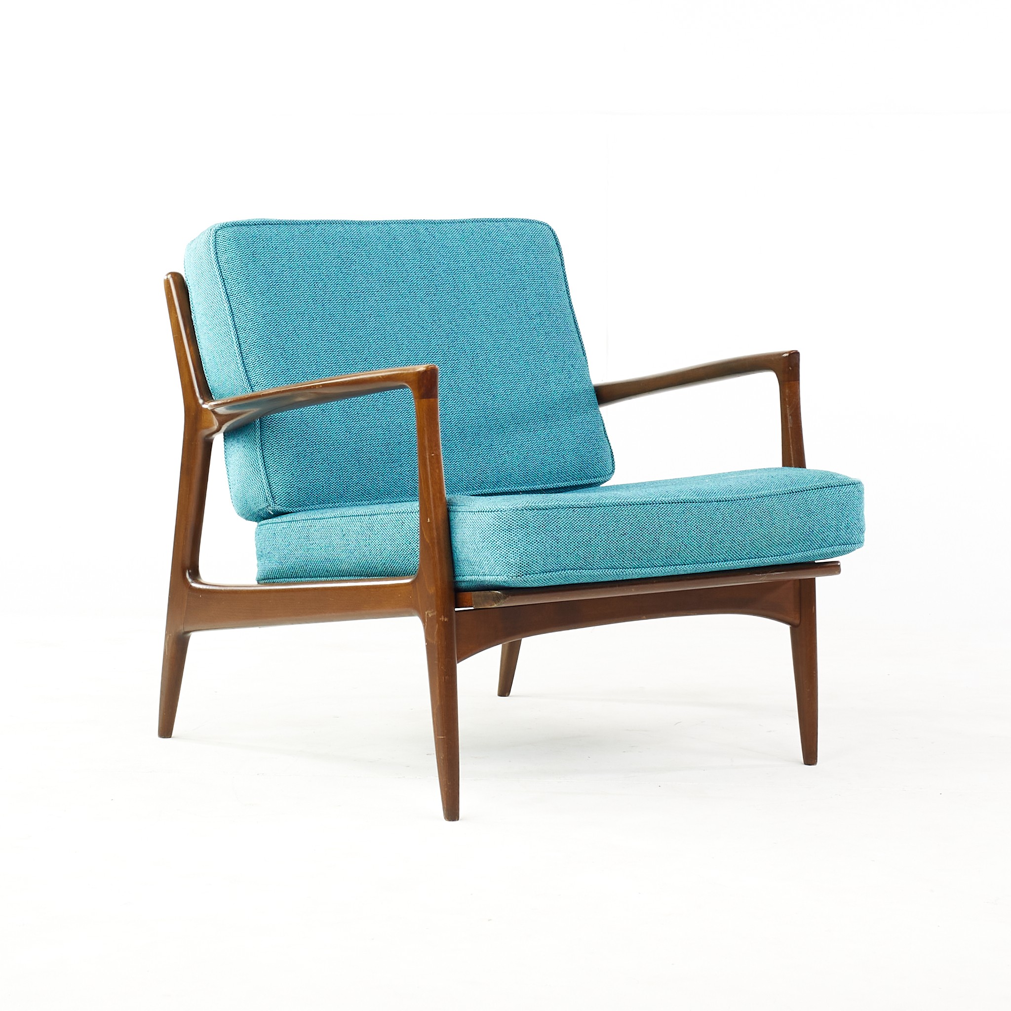 Kofod Larsen for Selig Mid Century Danish Walnut Lounge Chair