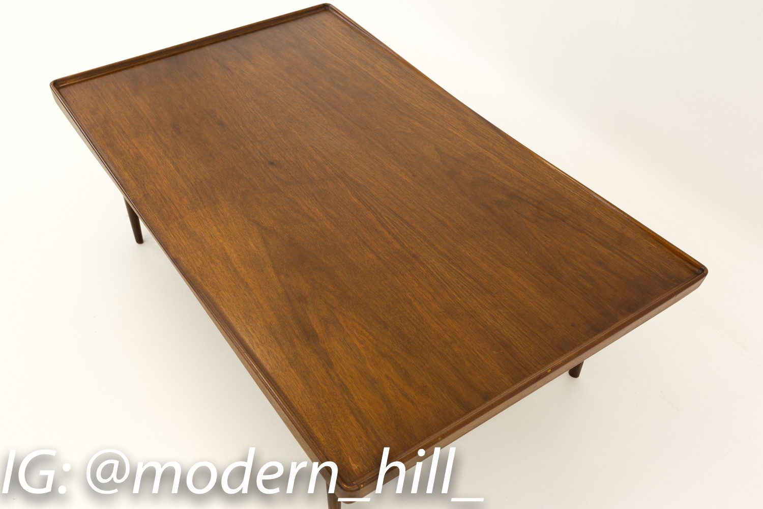 Poul Jensen for Selig Teak Mid Century Modern Coffee Table with Floating Tray