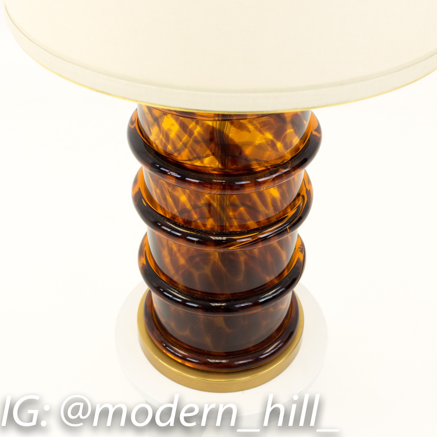 Paul Hanson Brass and Glass Mid Century Bubble Table Lamp - Burl