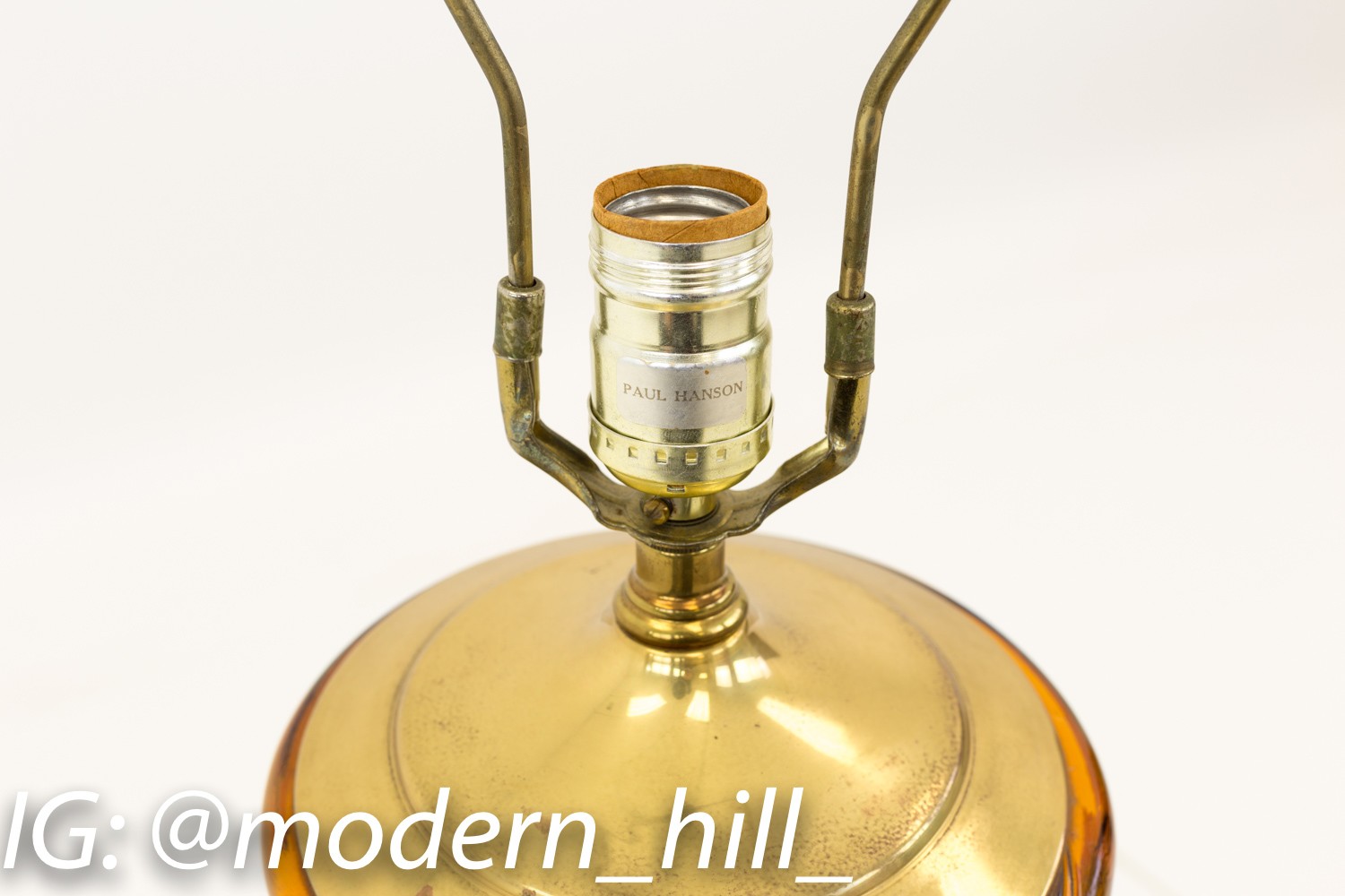 Paul Hanson Brass and Glass Mid Century Bubble Table Lamp - Burl