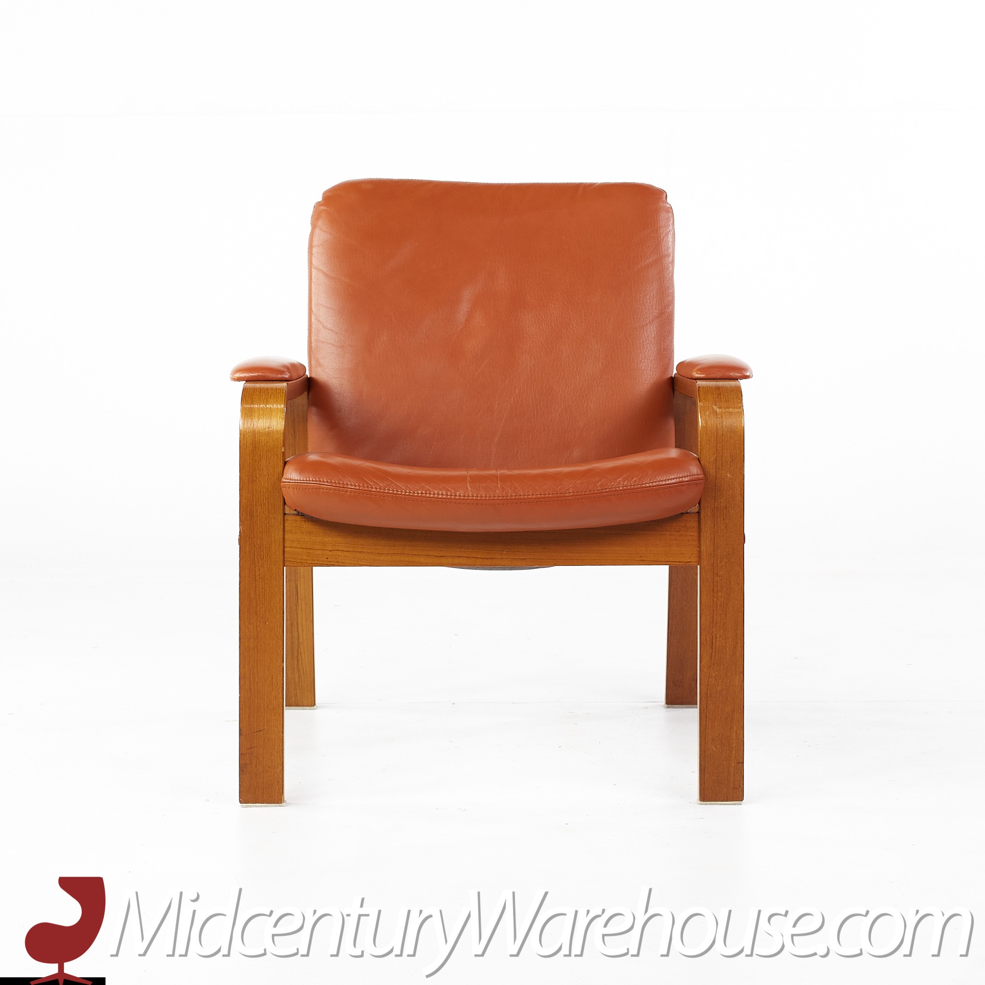 BELT Lounge Chair in Reclaimed Teak and Black Leather