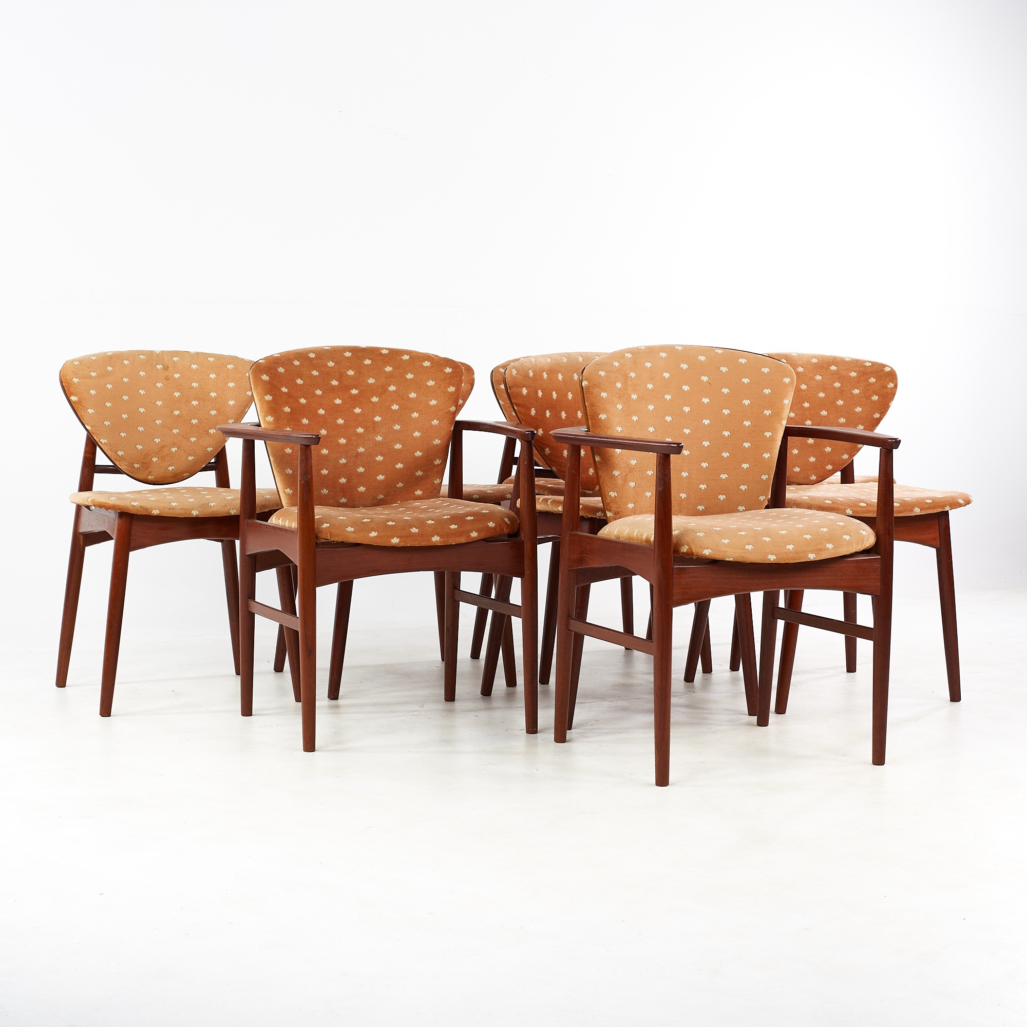 Arne Hovmand Olsen for Onsild Mobelfabrik Mid Century Teak Dining Chairs - Set of 8