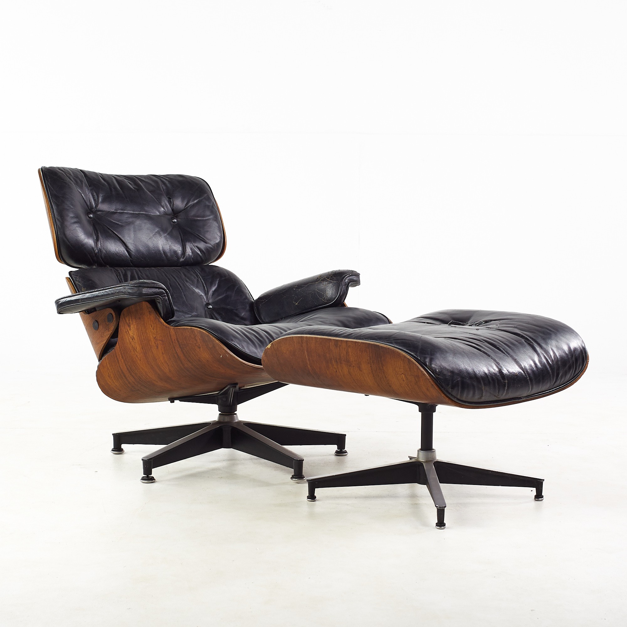 Eames for Herman Miller Mid Century Rosewood Lounge Chair with Ottoman