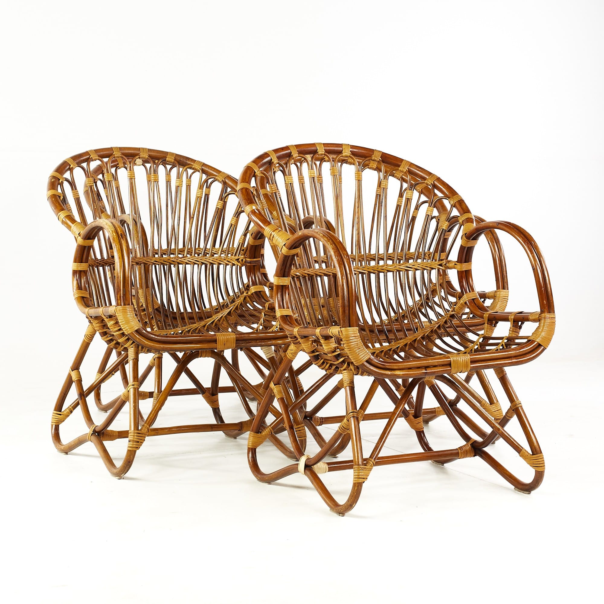 Franco Albini Mid Century Rattan Chairs - Set of 4