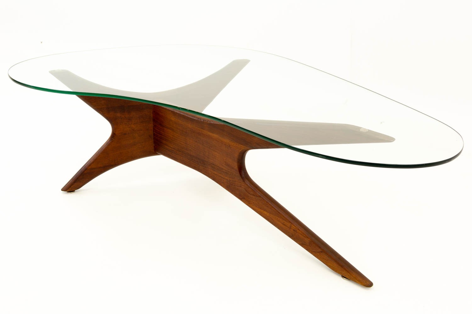 Adrian Pearsall Mid Century Sculptural Kidney Shaped Walnut Coffee Table