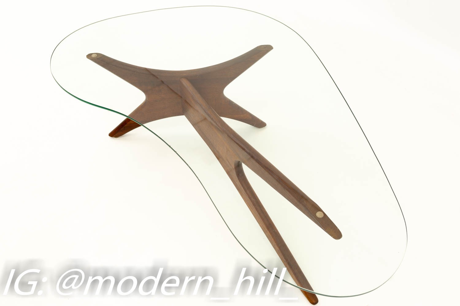 Adrian Pearsall Mid Century Sculptural Kidney Shaped Walnut Coffee Table