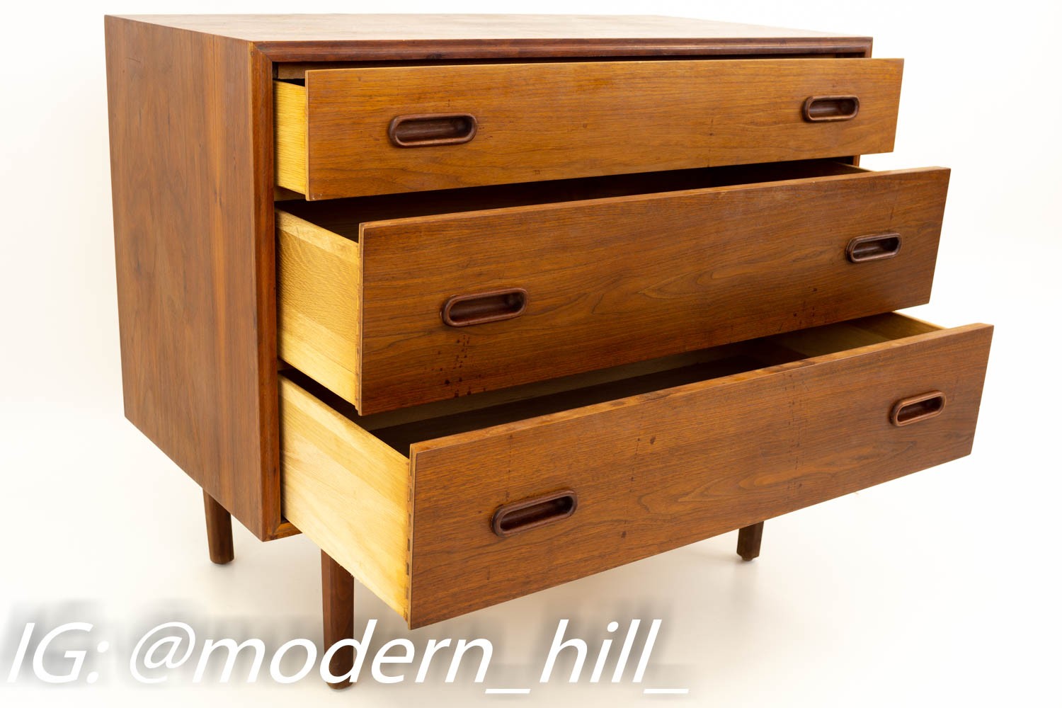 Jack Cartwright for Founders Mid Century Modern Danish Style 3 Drawer Chest of Drawers