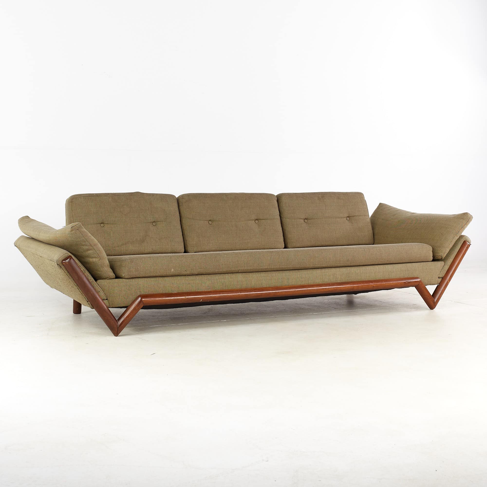 Adrian Pearsall for Craft Associates 3780 Mid Century Walnut Gondola Sofa