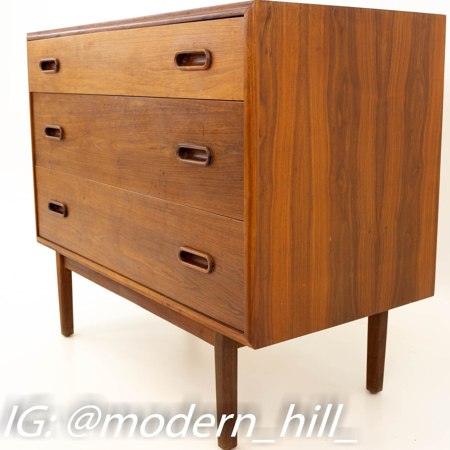 Jack Cartwright for Founders Mid Century Modern Danish Style 3 Drawer Chest of Drawers