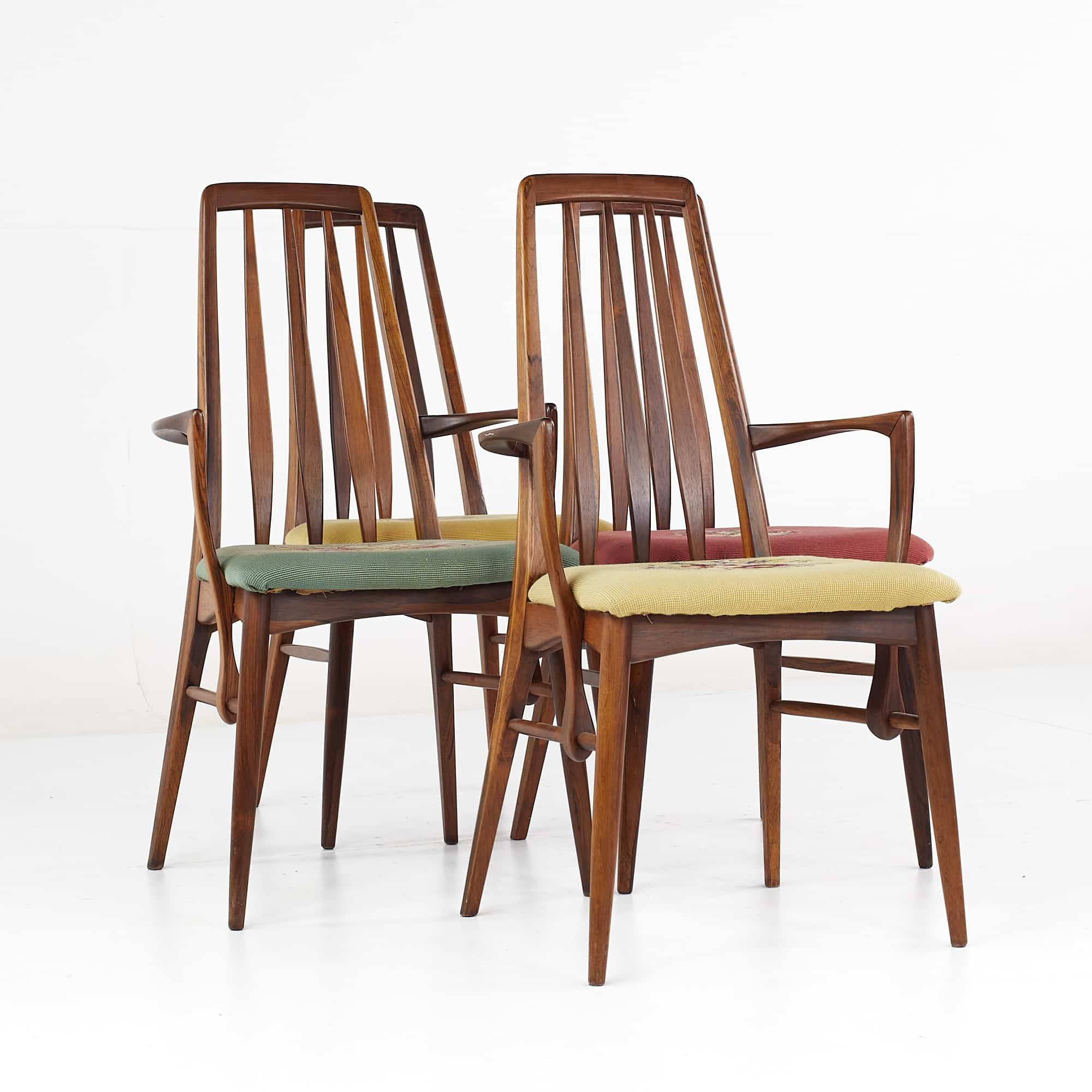 Niels Koefed for Koefeds Hornslet EVA Mid Century Teak Dining Chairs - Set of 4