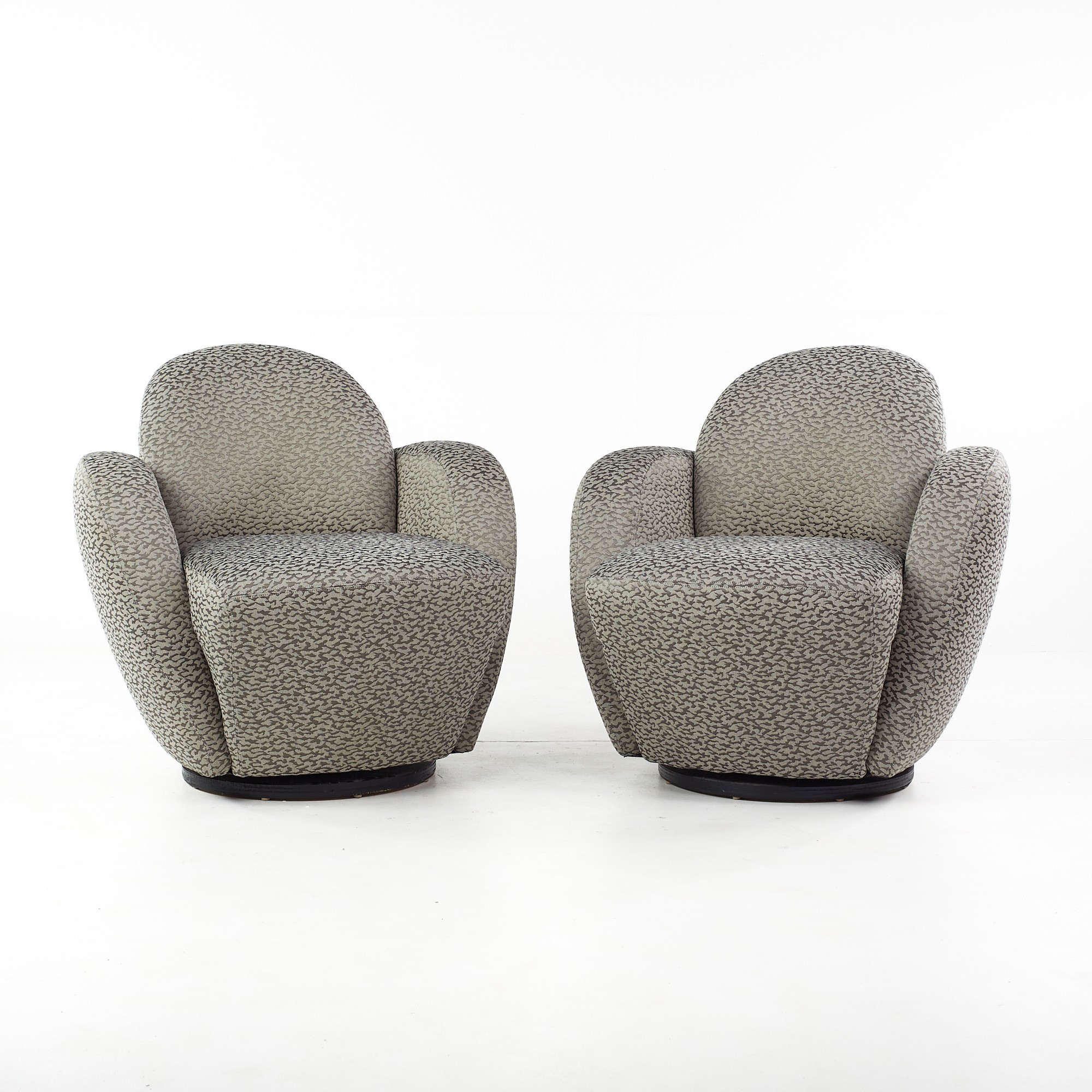 Michael Wolk Miami Style Mid Century Directional Lounge Chairs - Pair