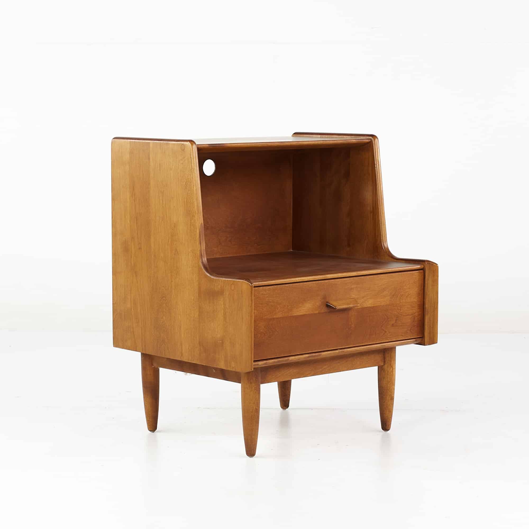 Russel Wright for Conant Ball Mid Century Maple Nightstand
