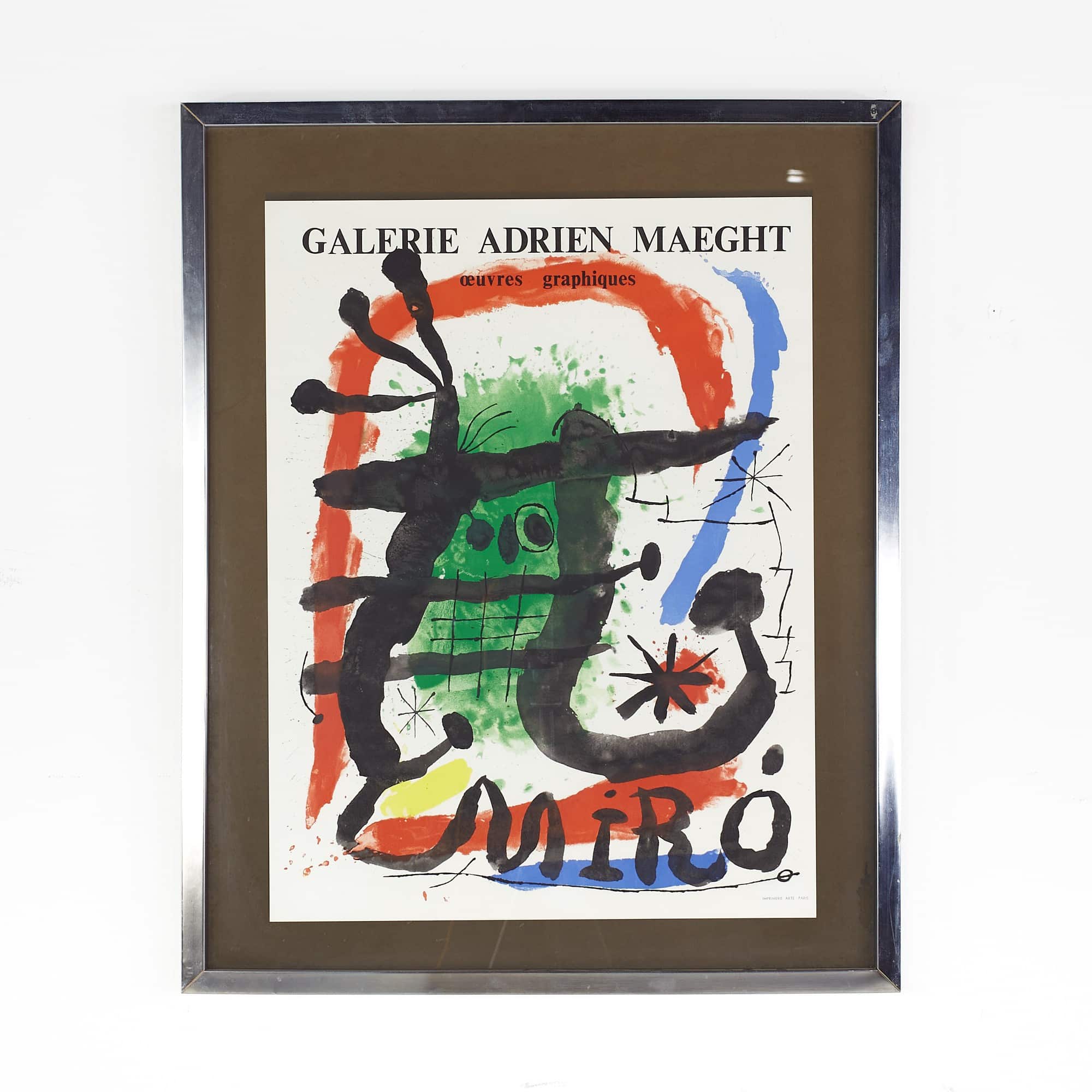 Miro Alcohol De Menthe Mid Century Galerie Adrien Maeght Art Poster