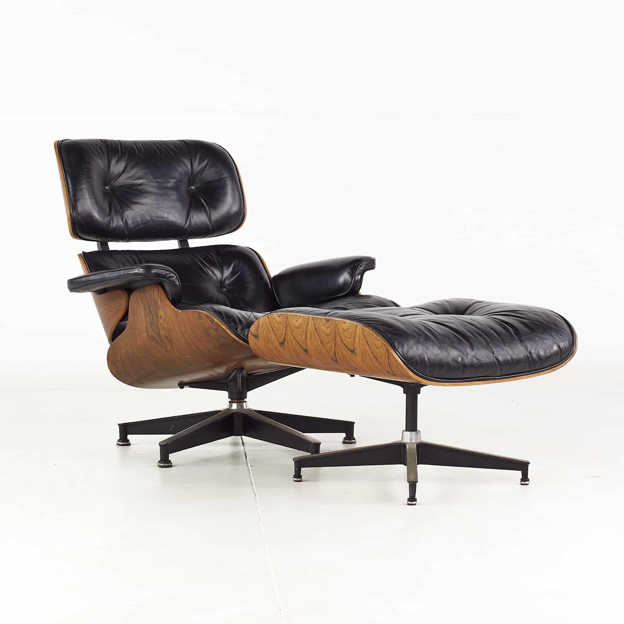 Eames for Herman Miller Mid Century Rosewood Lounge Chair and Ottoman