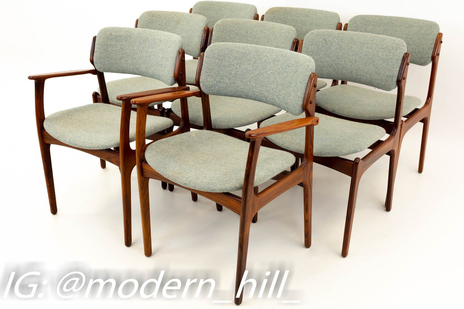 Images | Mid Century Modern Furniture - Mid Century Furniture Chicago Erik Buck Model 50 Mid Century Rosewood Dining Chairs - Set of 8