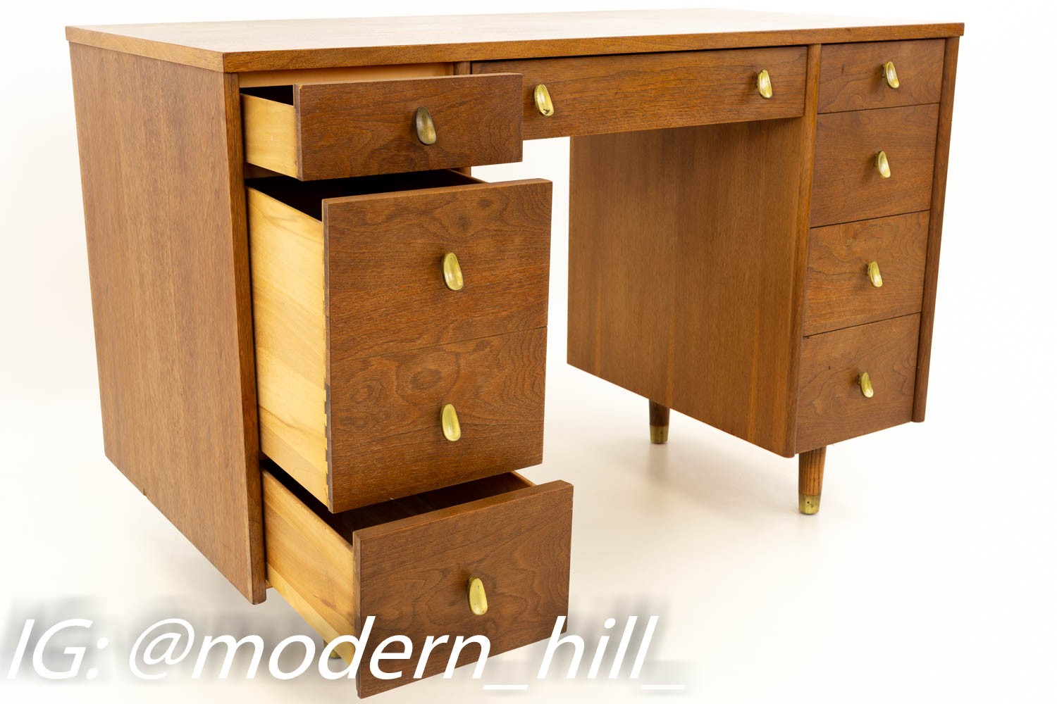 Sligh Mid Century Modern Walnut Desk