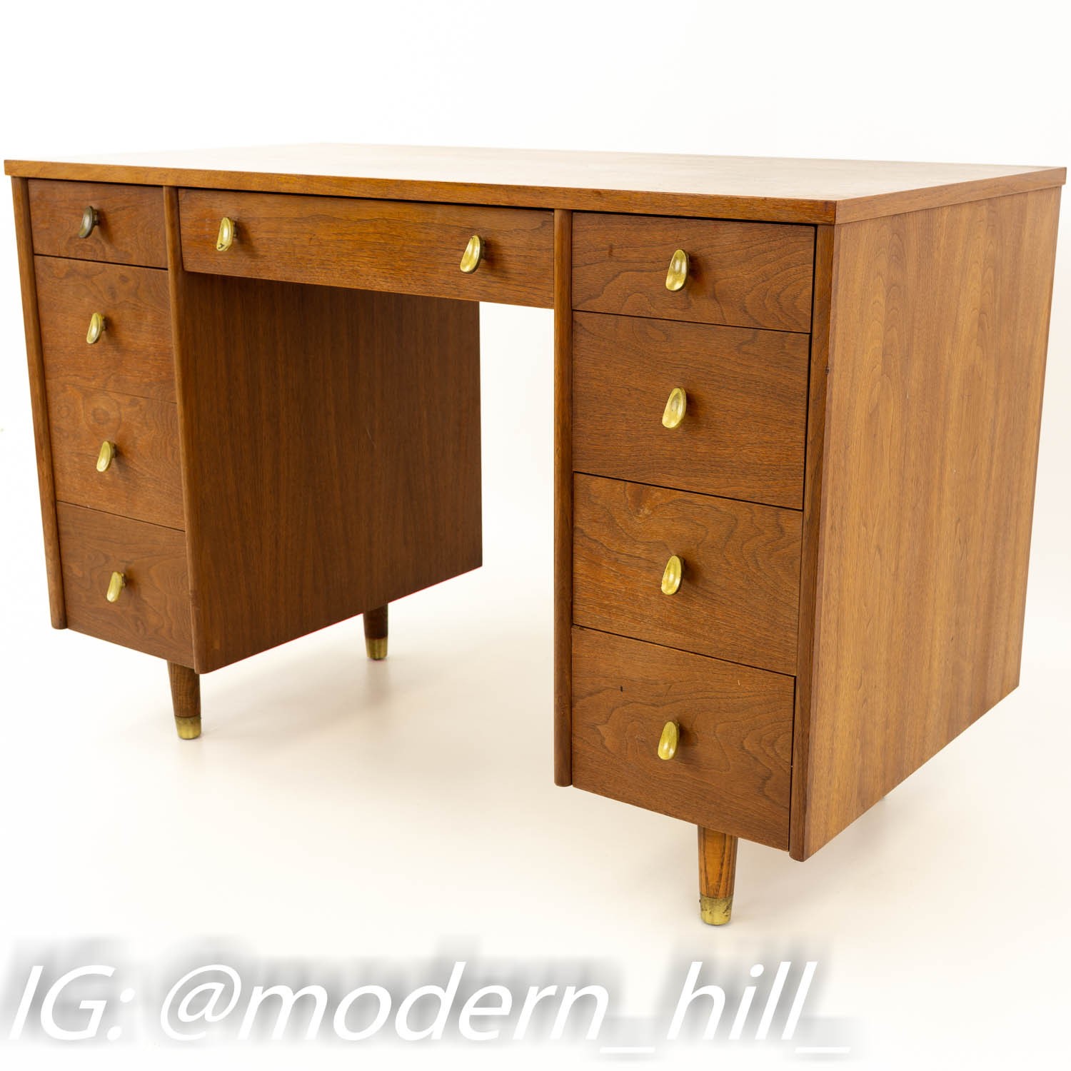 Sligh Mid Century Modern Walnut Desk