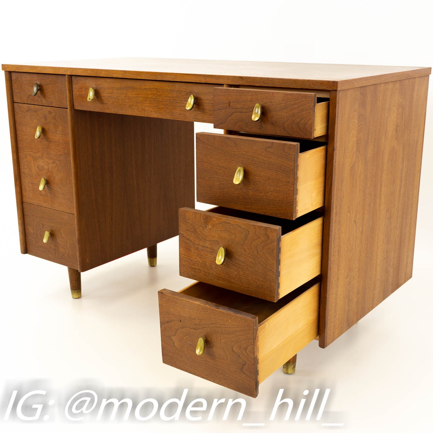 Sligh Mid Century Modern Walnut Desk