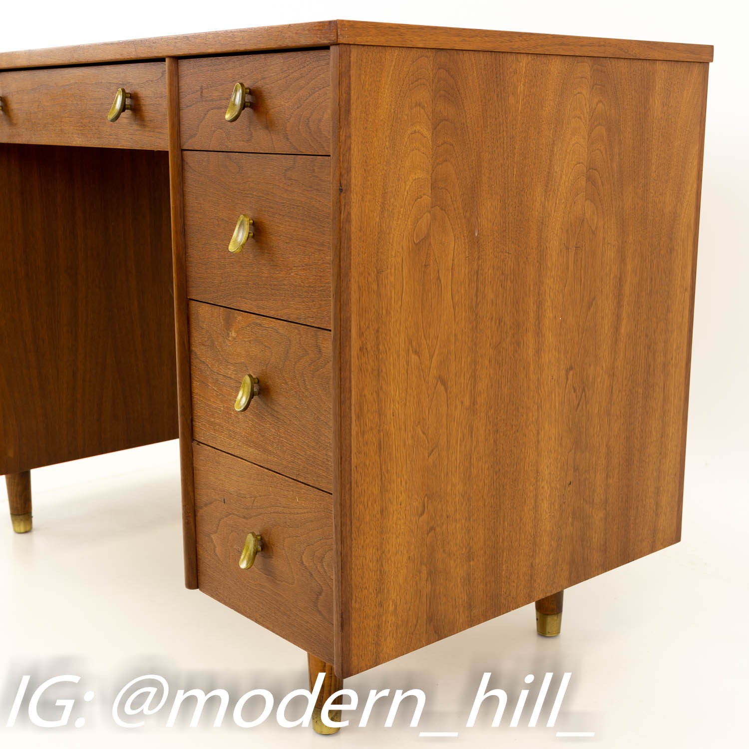 Sligh Mid Century Modern Walnut Desk