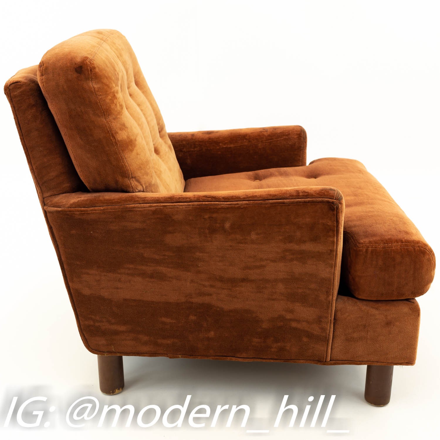 Selig Edward Wormley for Dunbar Style Mid Century Modern Velvet Lounge Chairs
