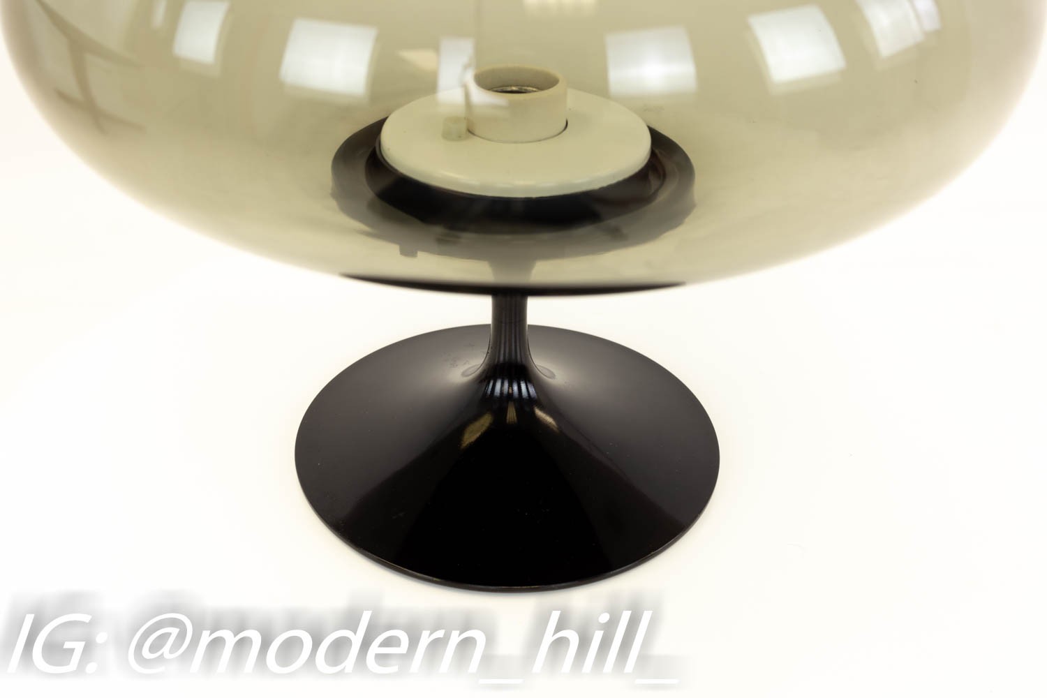 Images | Mid Century Modern Furniture - Mid Century Furniture Chicago Bill Curry for Design Line Stemlite Black and Smoked Glass Mid Century Table Lamp