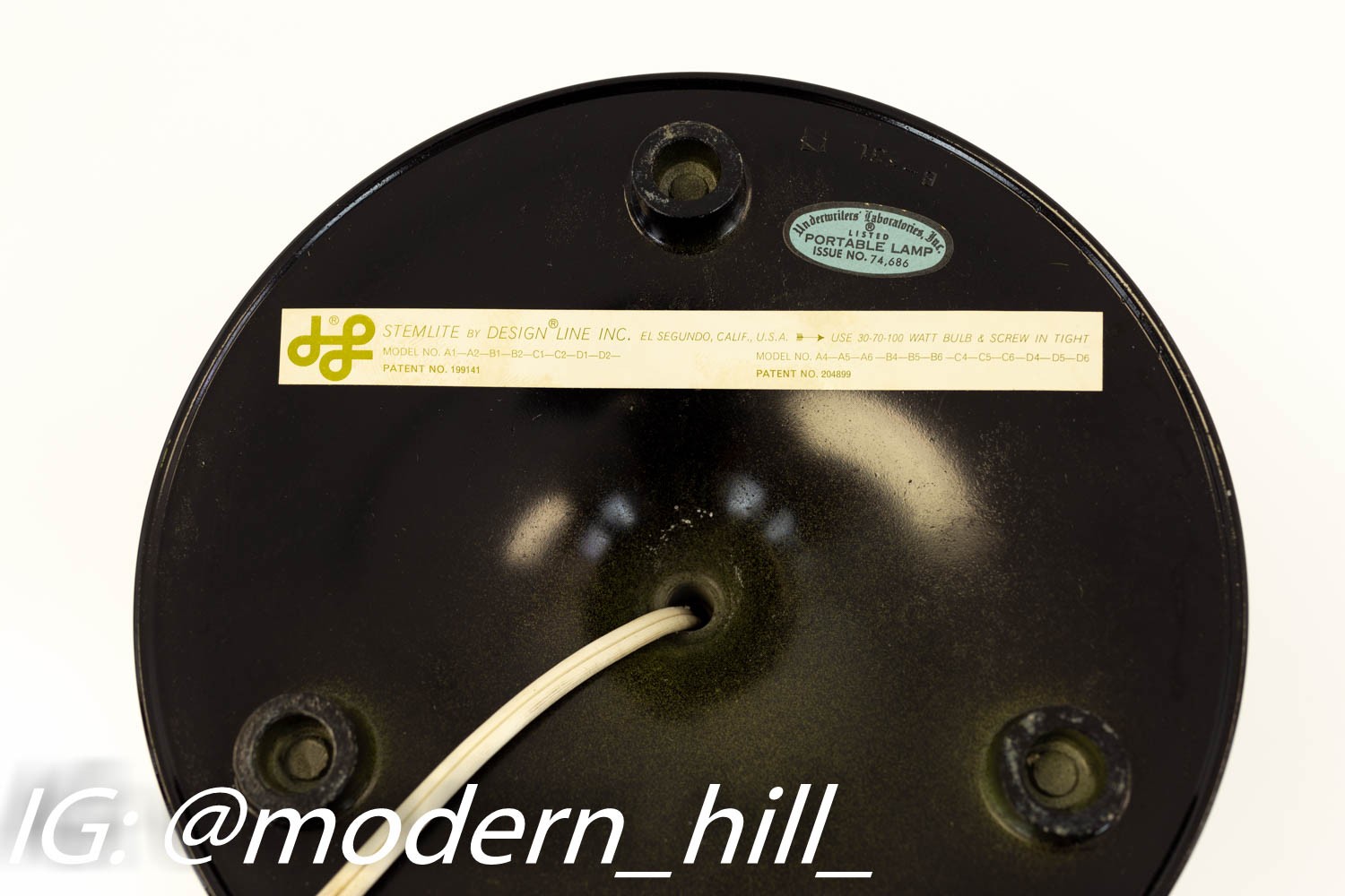 Images | Mid Century Modern Furniture - Mid Century Furniture Chicago Bill Curry for Design Line Stemlite Black and Smoked Glass Mid Century Table Lamp