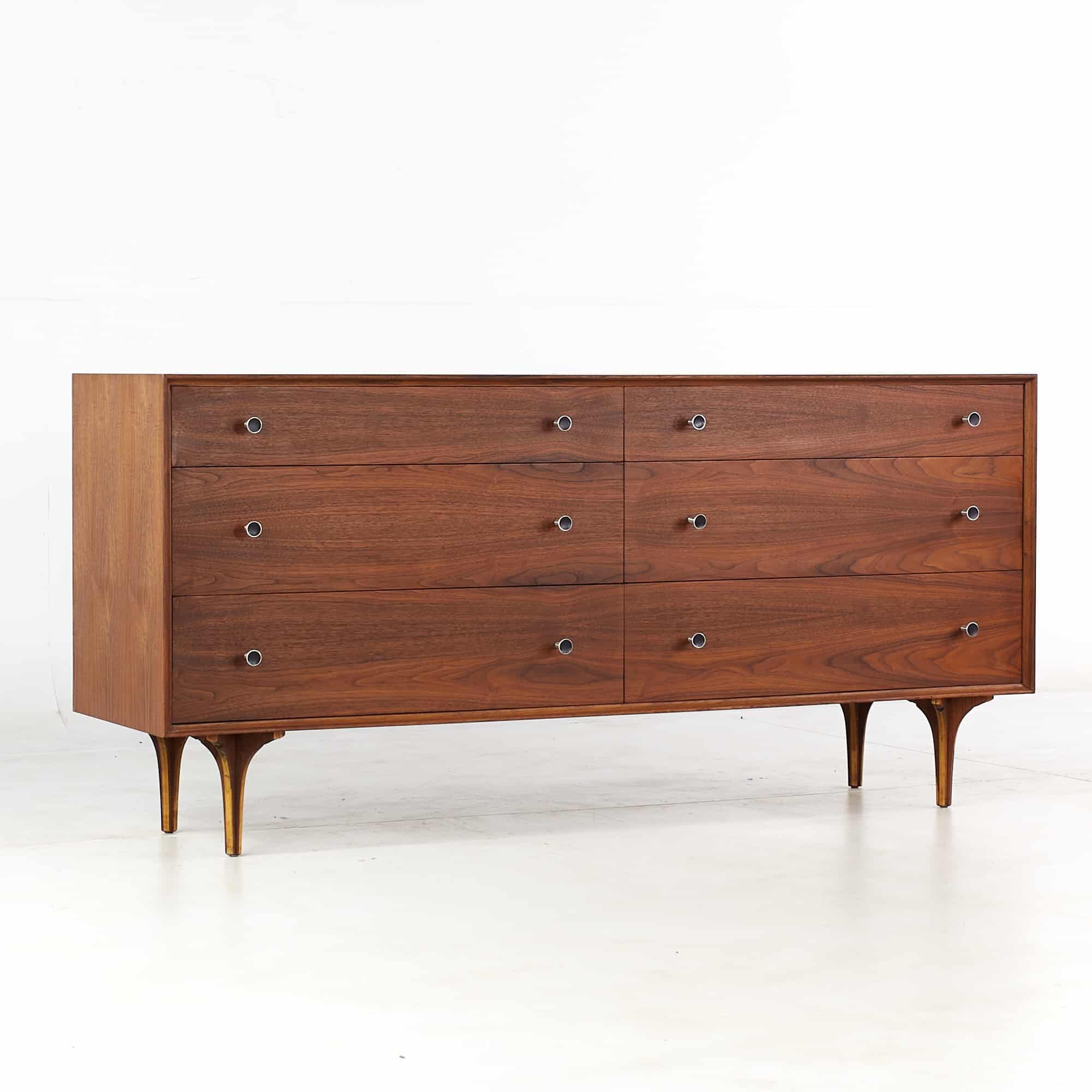 Milo Baughman for Glenn of California Mid Century Rosewood 6 Drawer Dresser