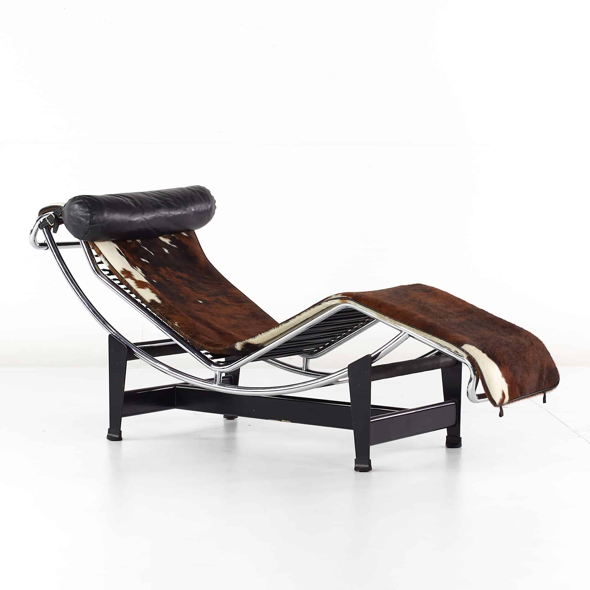 Le Corbusier Mid Century Lc4 Cowhide Chaise Lounge Chair