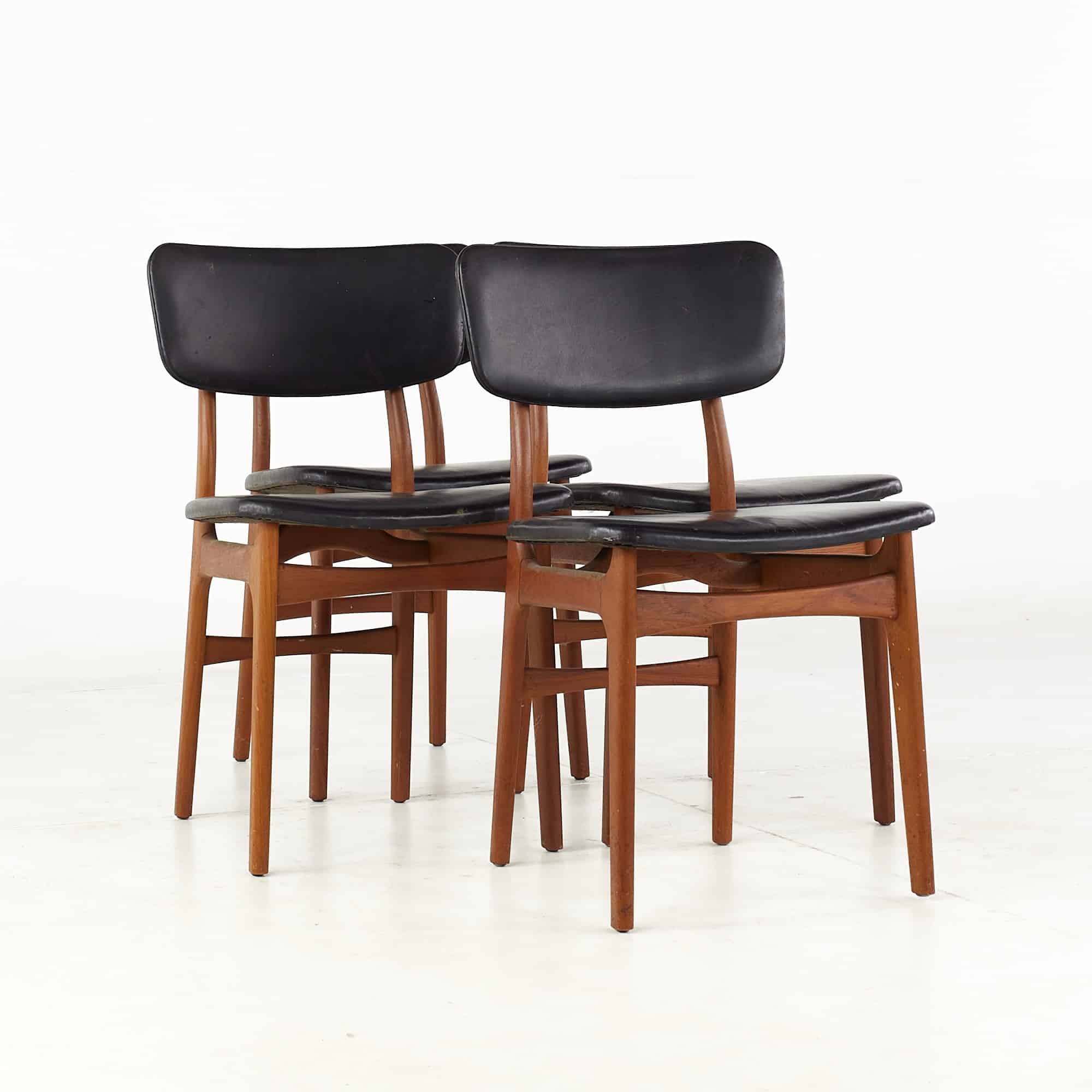 Mid Century Danish Teak Dining Chairs - Set of 4