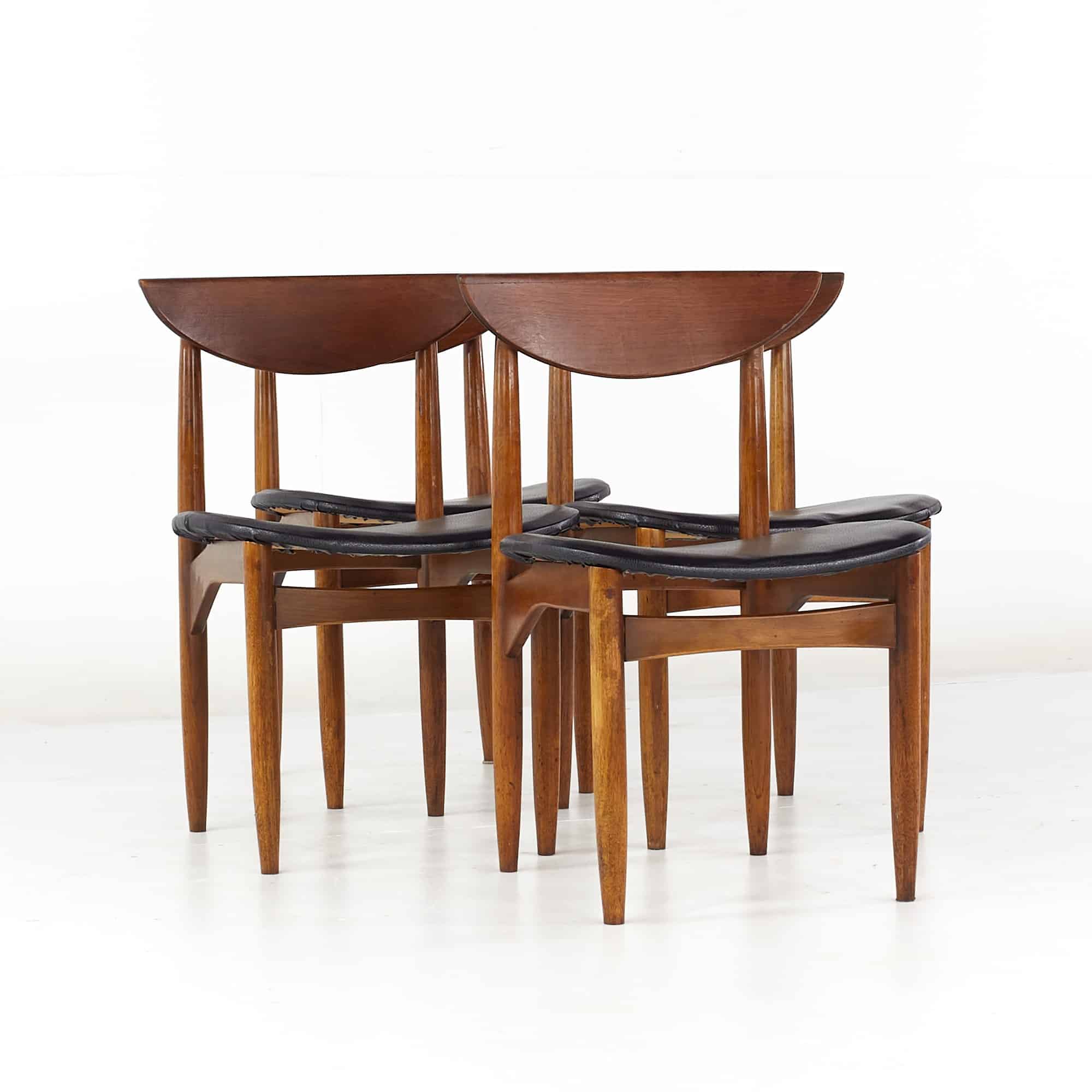 Lane Perception Mid Century Walnut Dining Chairs - Set of 4
