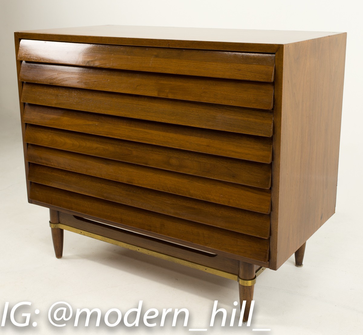 Merton Gershun American of Martinsville Mid Century Louvered Dresser Chest