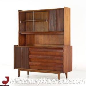Lane Buffet Lane First Edition Mid Century Walnut Buffet and Hutch - Mid Century ...