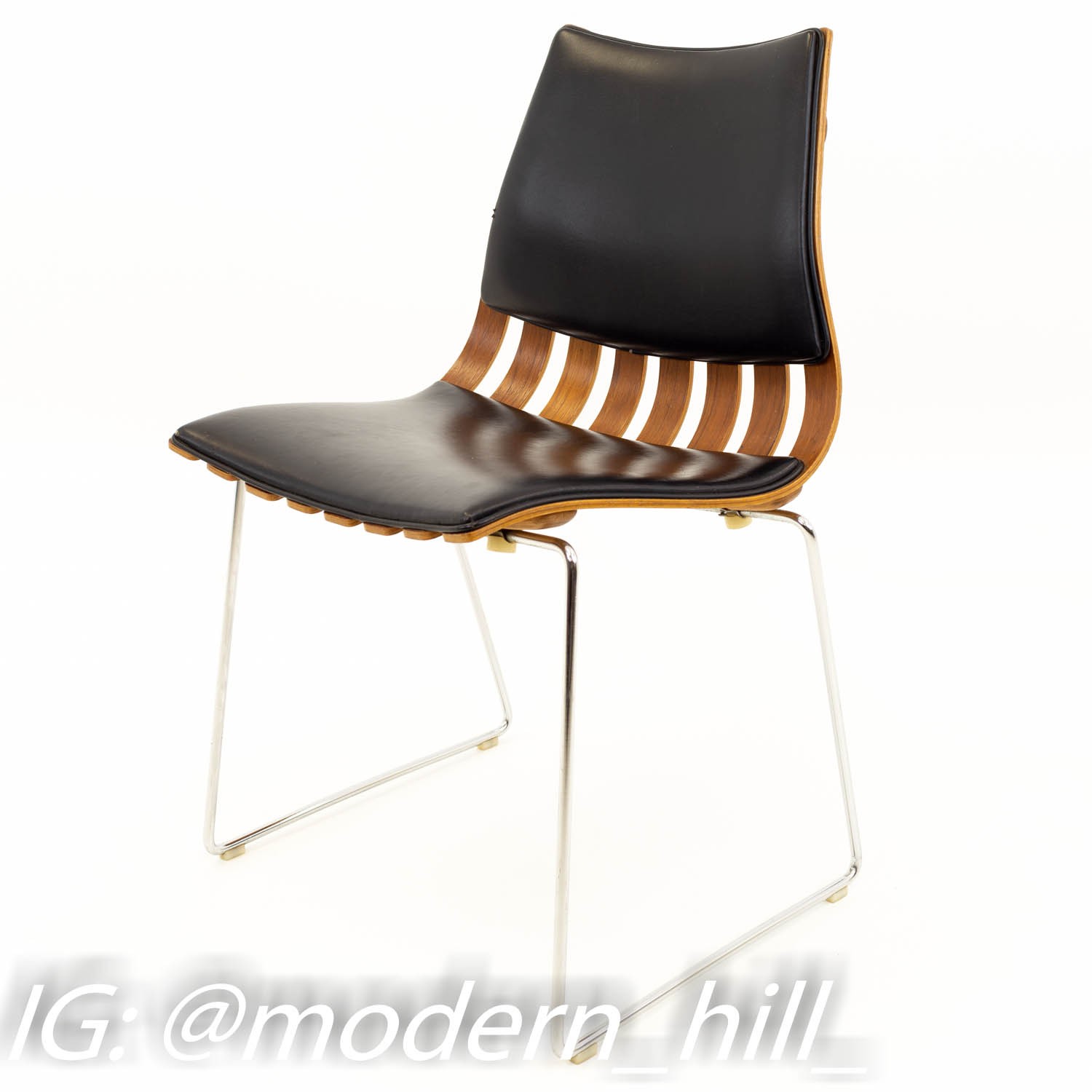 Hans Brattrud Mid Century Teak Padded Scandia Chair for Hove Mobler