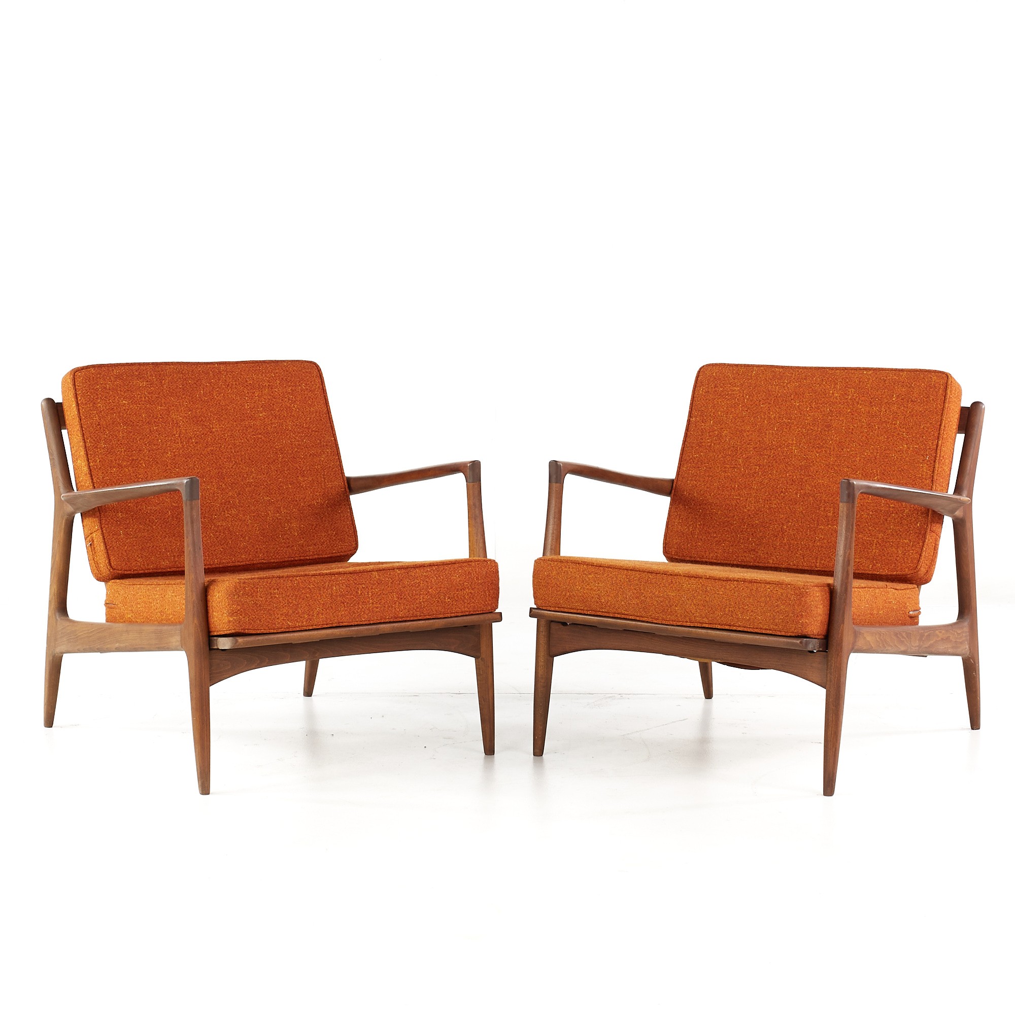 Kofod Larsen Mid Century Lounge Chairs - Pair