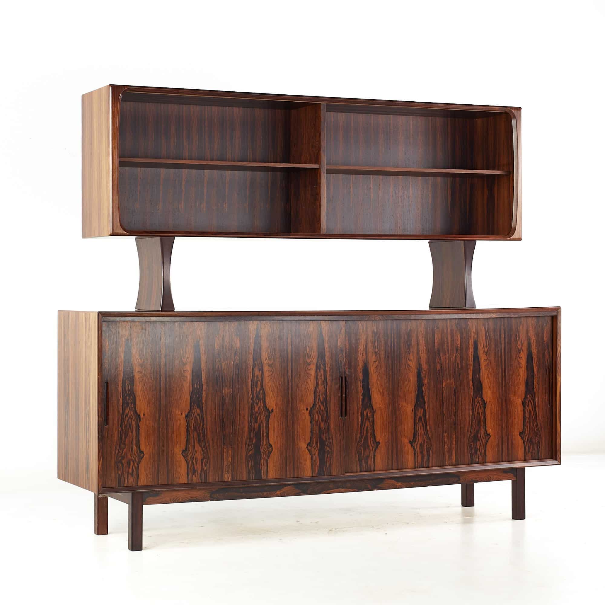 Westnofa Arne Vodder Style Mid Century Rosewood Buffet and Hutch