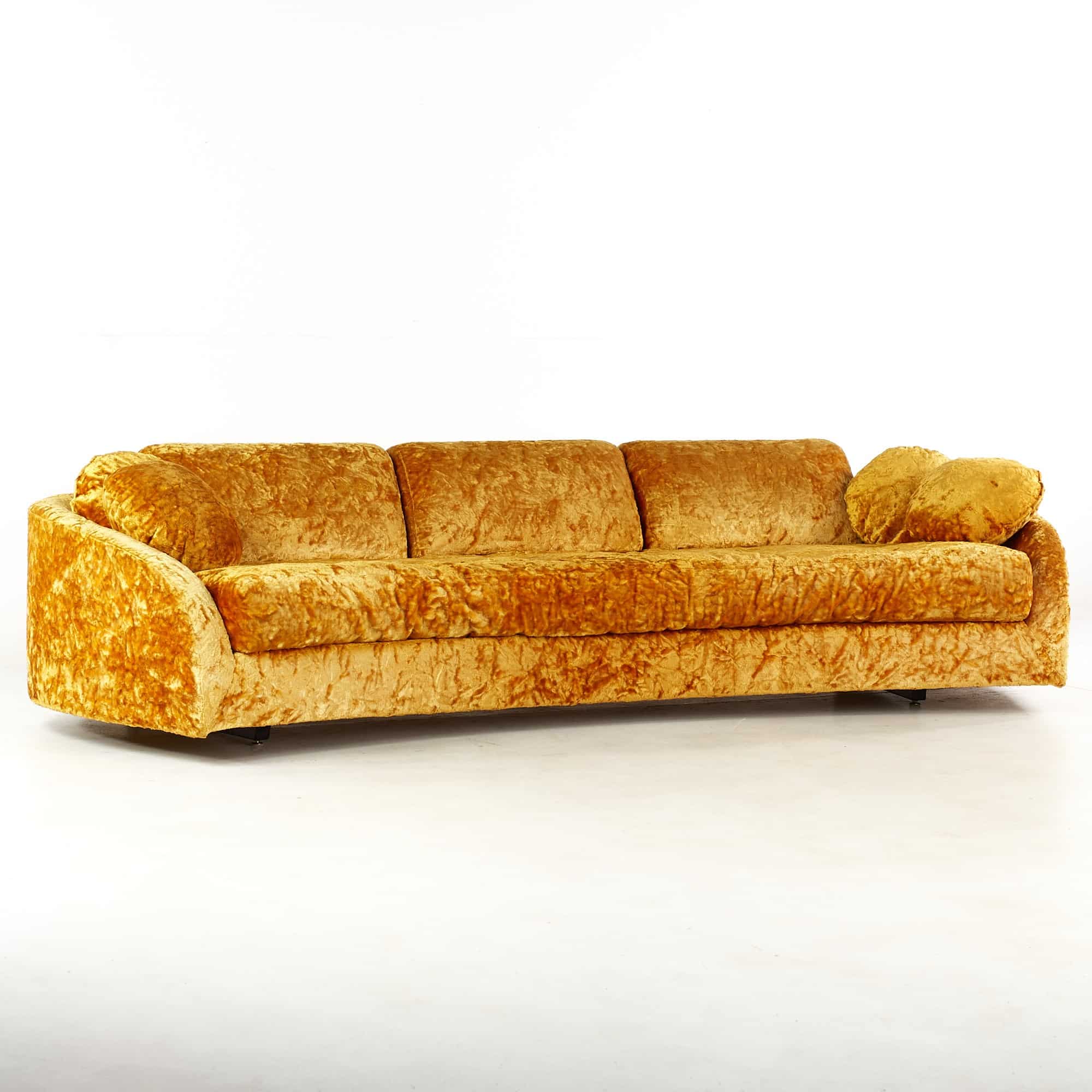 Adrian Pearsall for Craft Associates Mid Century Crushed Velvet Sofa