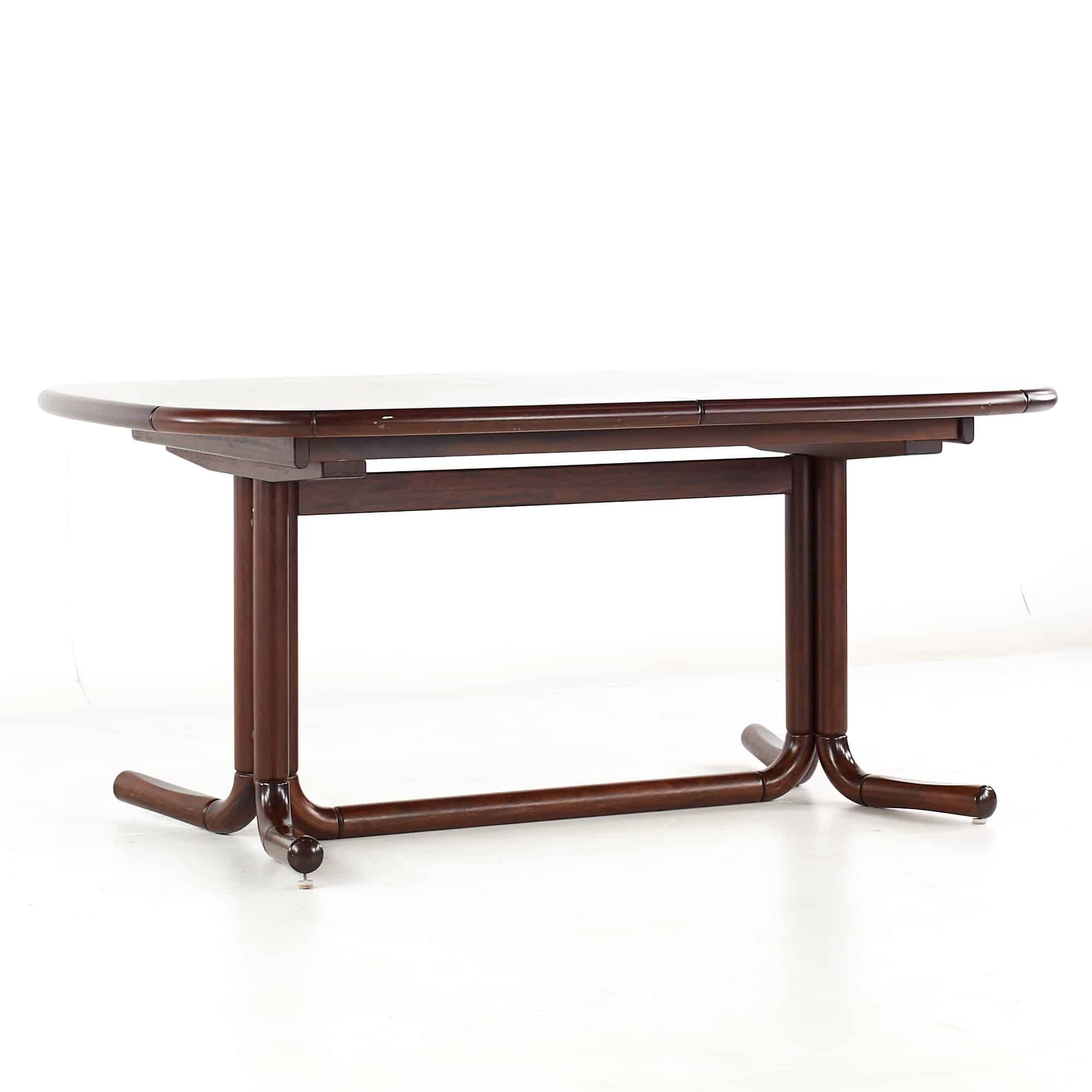 Mid Century Danish Rosewood Expanding Dining Table with 2 Leaves