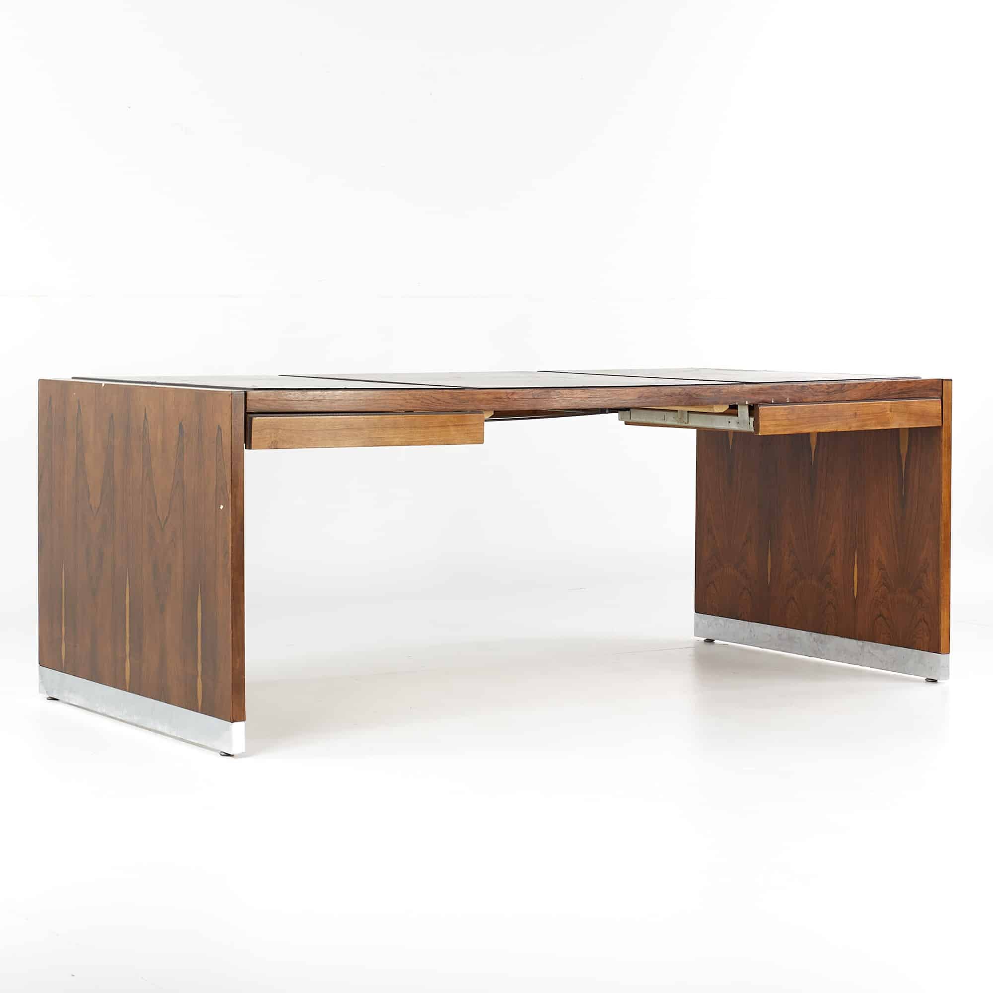 Alma Mid Century Rosewood and Leather Executive Desk