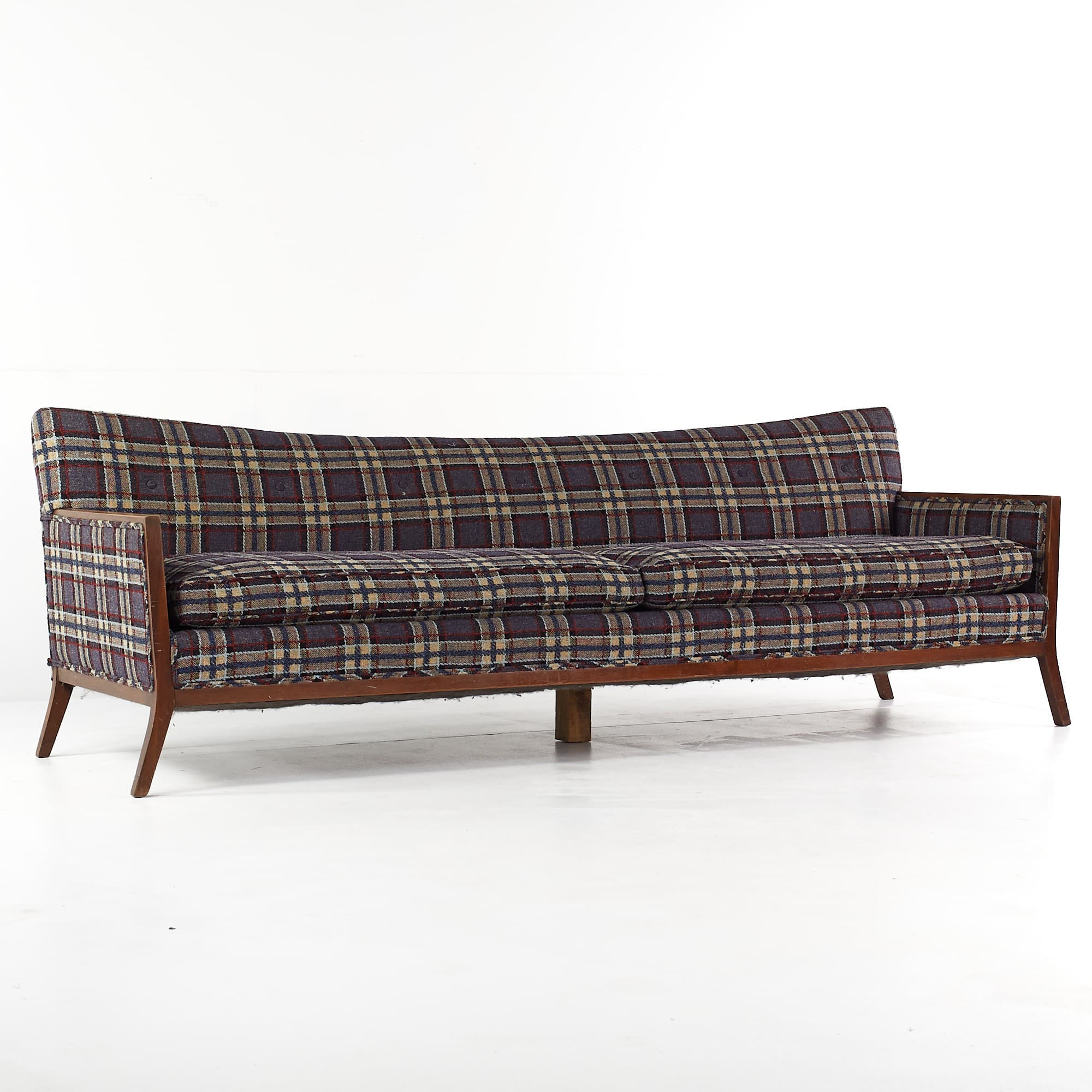 Paul Mccobb Style Mid Century Walnut Sofa