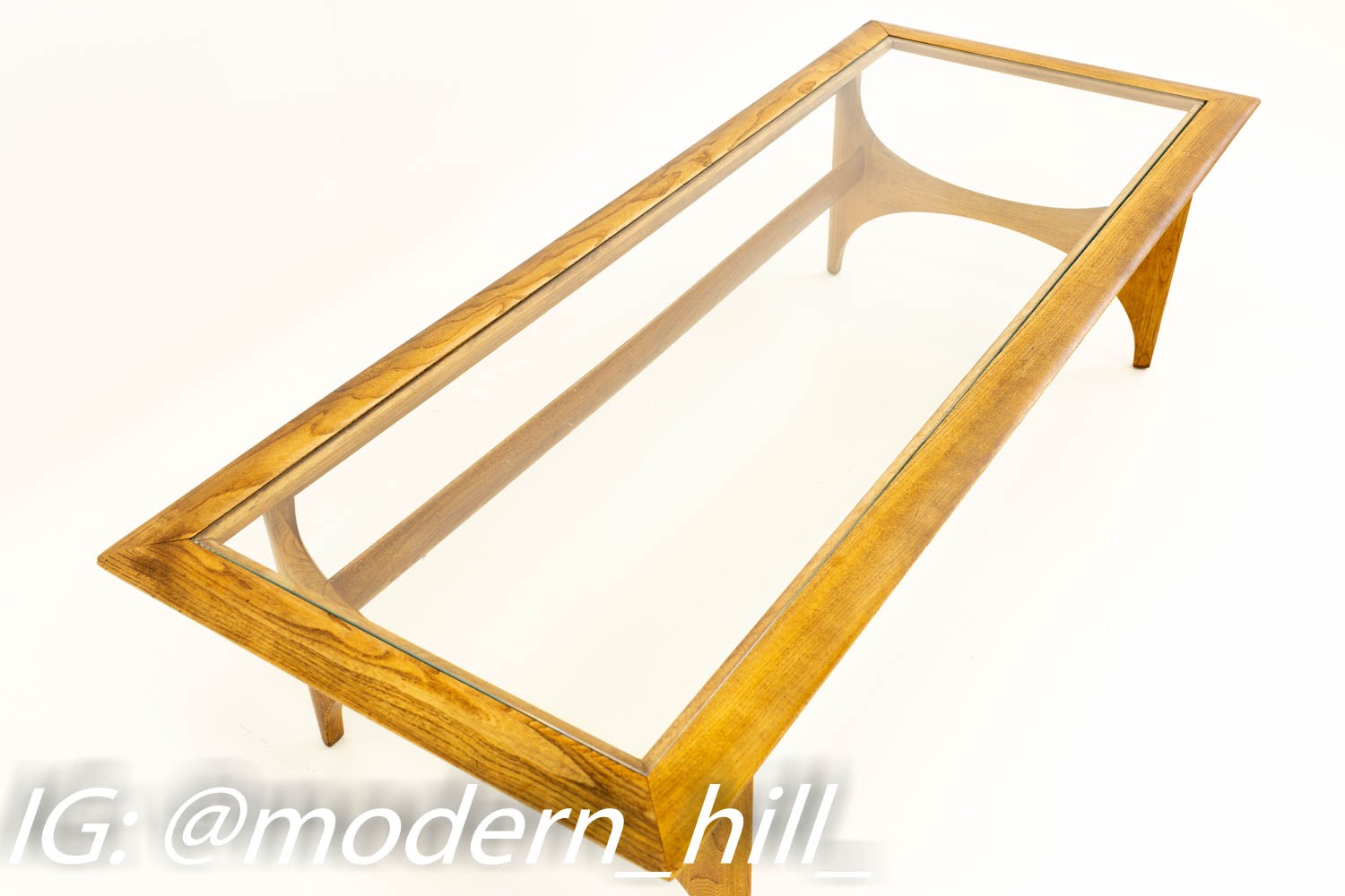 Adrian Pearsall for Lane Mid Century Walnut & Glass Sculptural Coffee Table