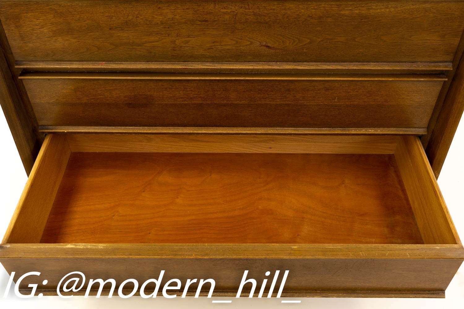 United Walnut Mid Century Modern Highboy Dresser