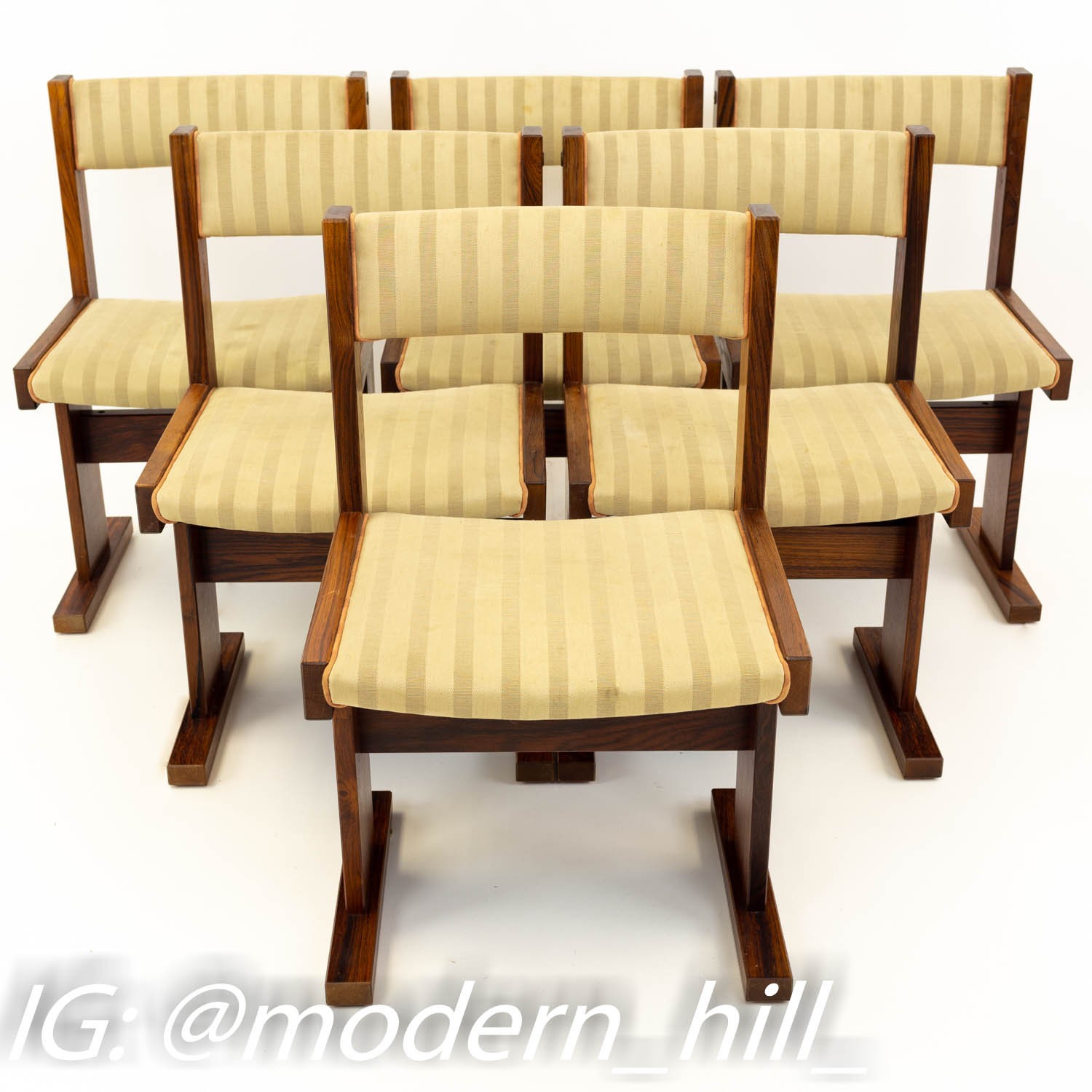 Rosewood Danish Mid Century Modern Dining Chairs by Gangso Mobler - Set of 6