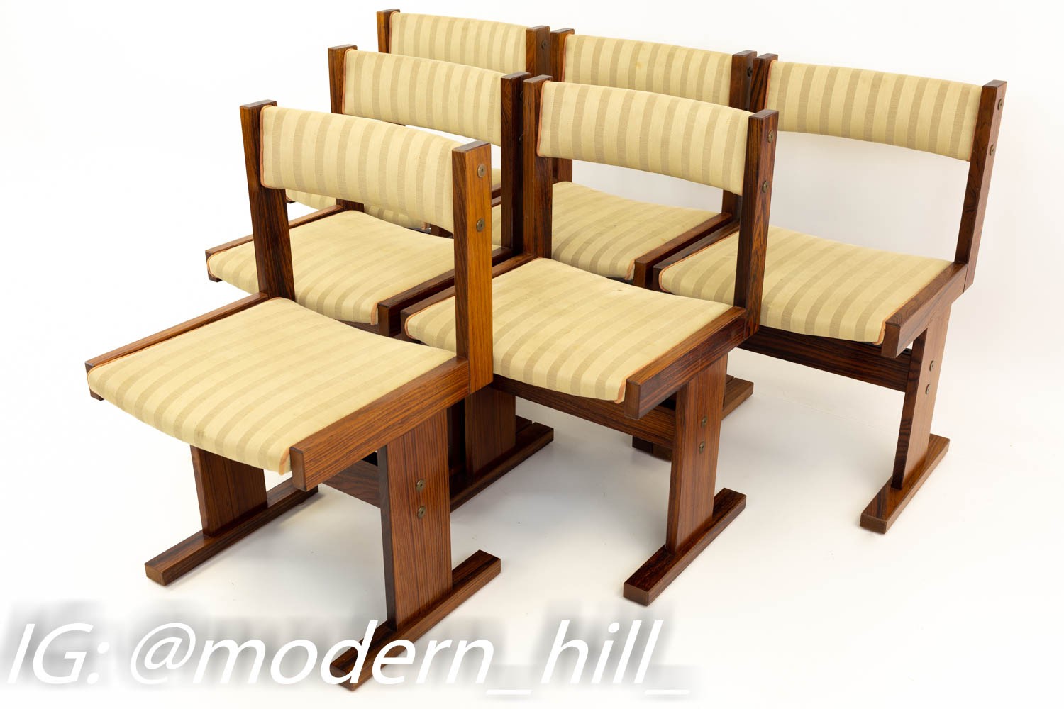 Rosewood Danish Mid Century Modern Dining Chairs by Gangso Mobler - Set of 6