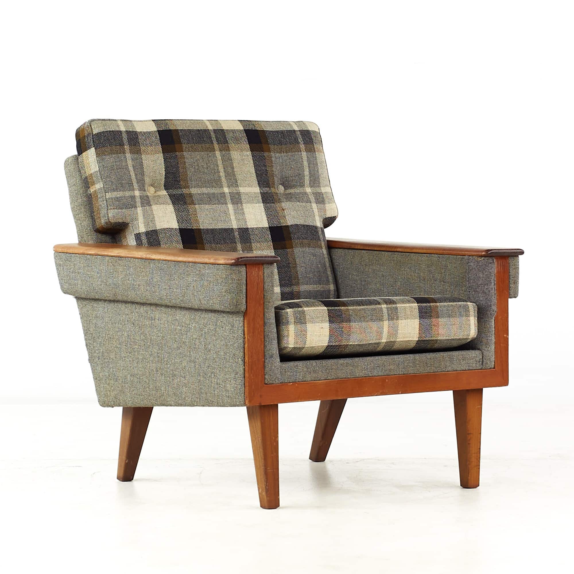 Hans Wegner Style Mid Century Swedish Teak Lounge Chair
