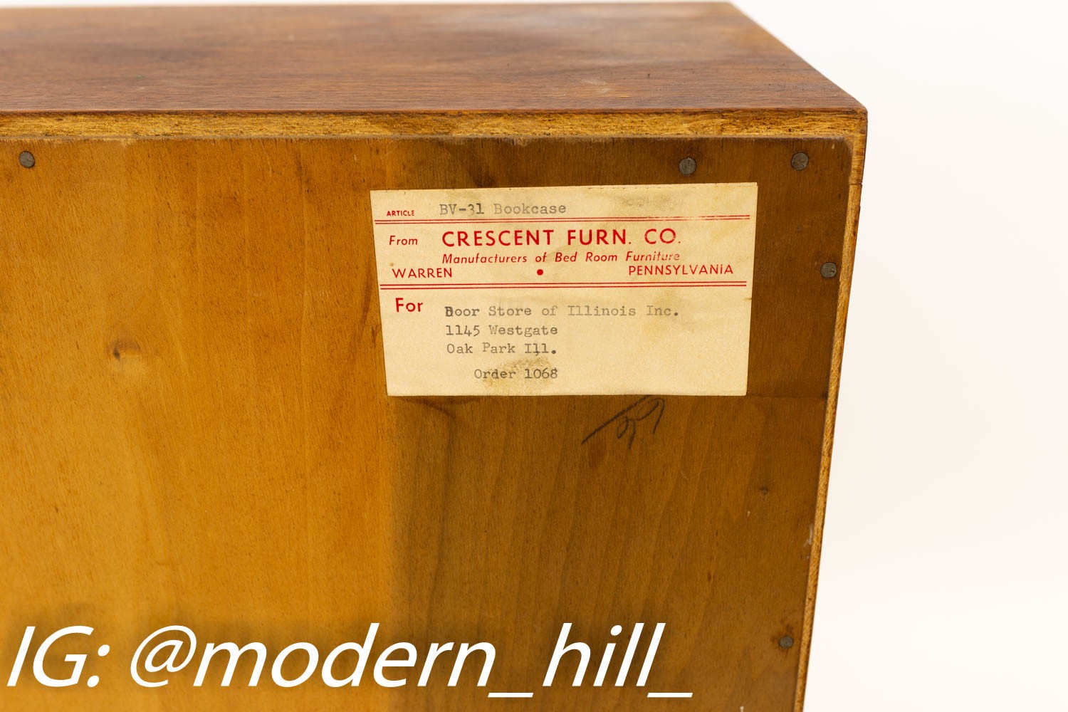 Crescent Furniture 2 Piece Mid Century Walnut Console Media Cabinet