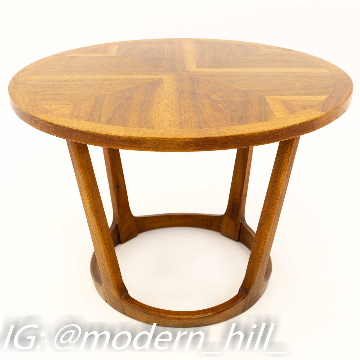 Lane Adrian Pearsall Style Mid Century Circular Side End Table