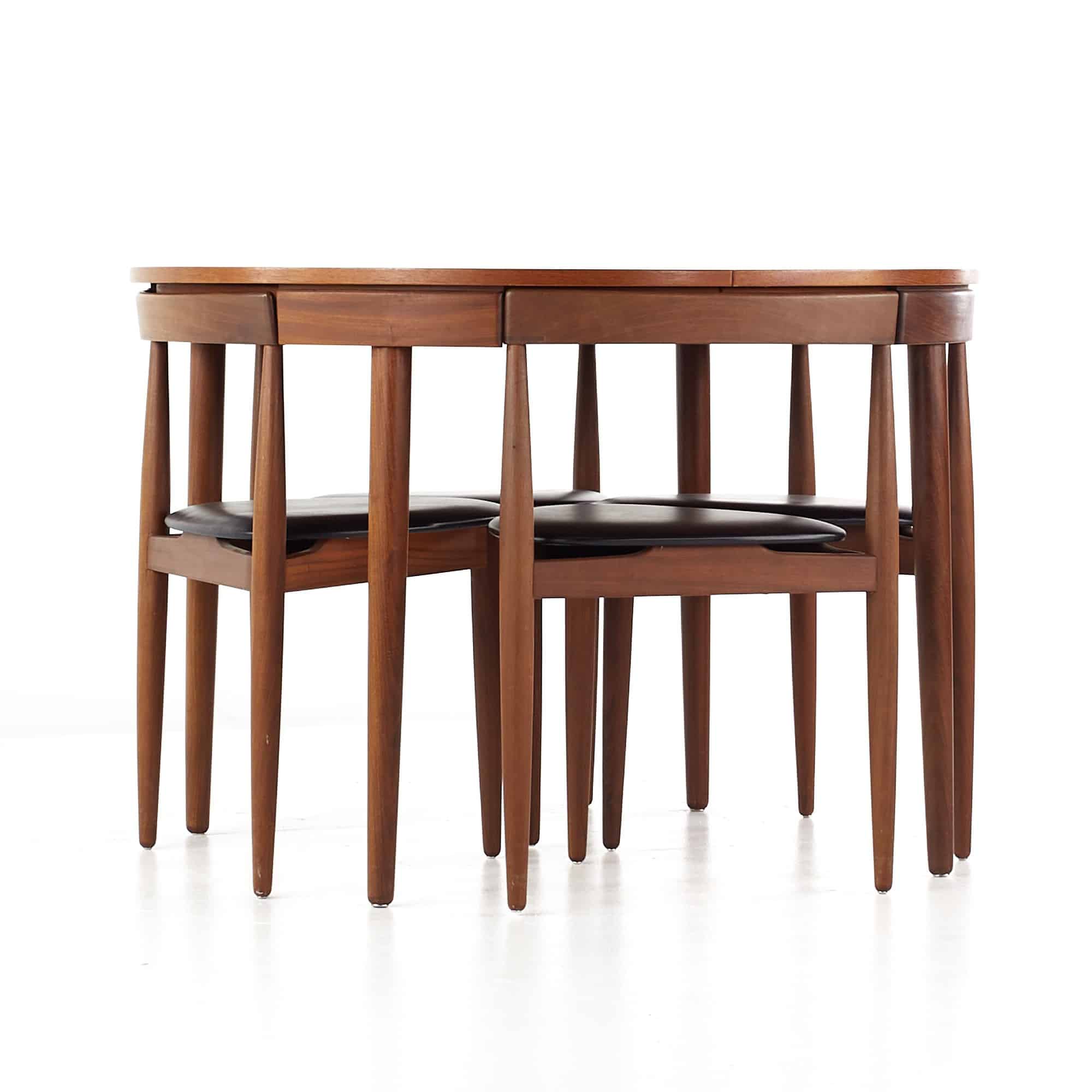 Hans Olsen Frem Rojle Mid Century Teak Expanding Dining Table with Nesting Chairs - Set of 6